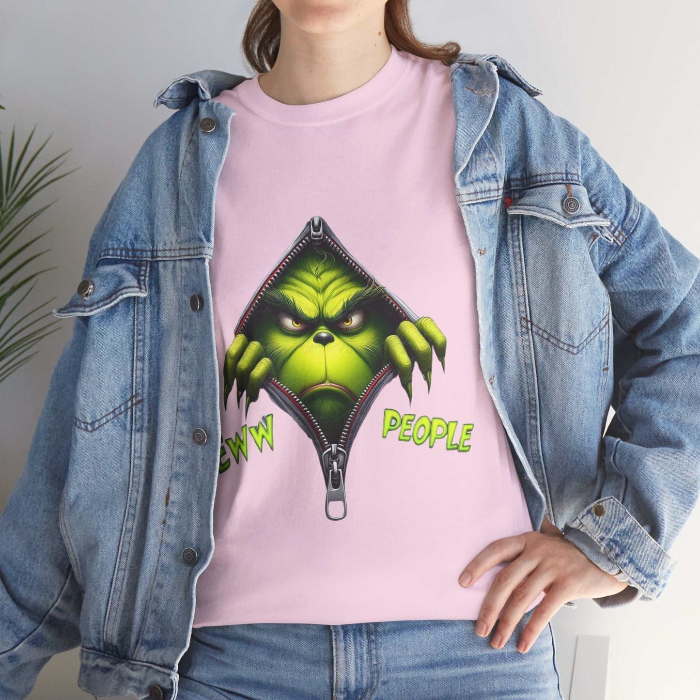 Grinch Ew People Shirt featuring sarcastic Christmas design with Grinch graphic, perfect for holiday humor.