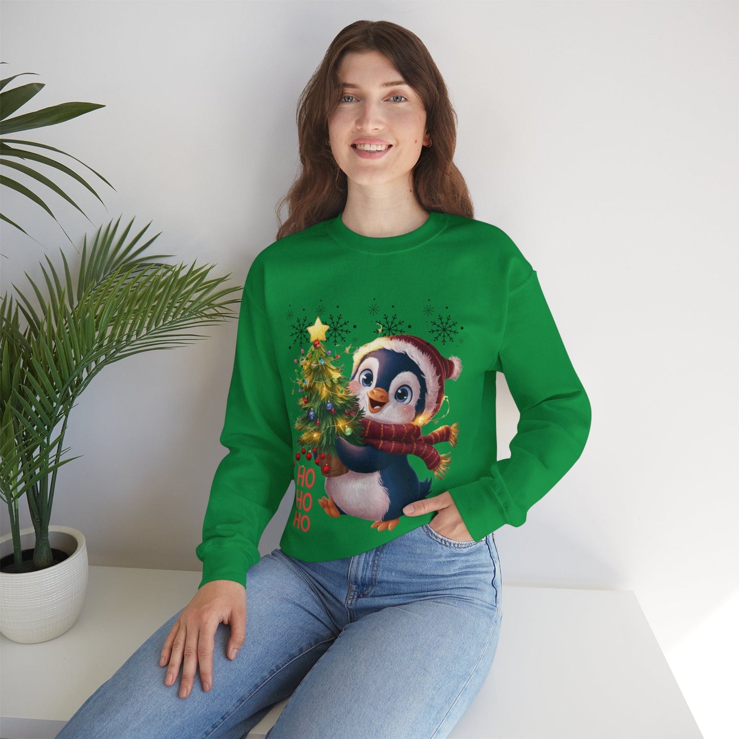 Penguin Merry Christmas Sweatshirt, Winter Holiday Gift