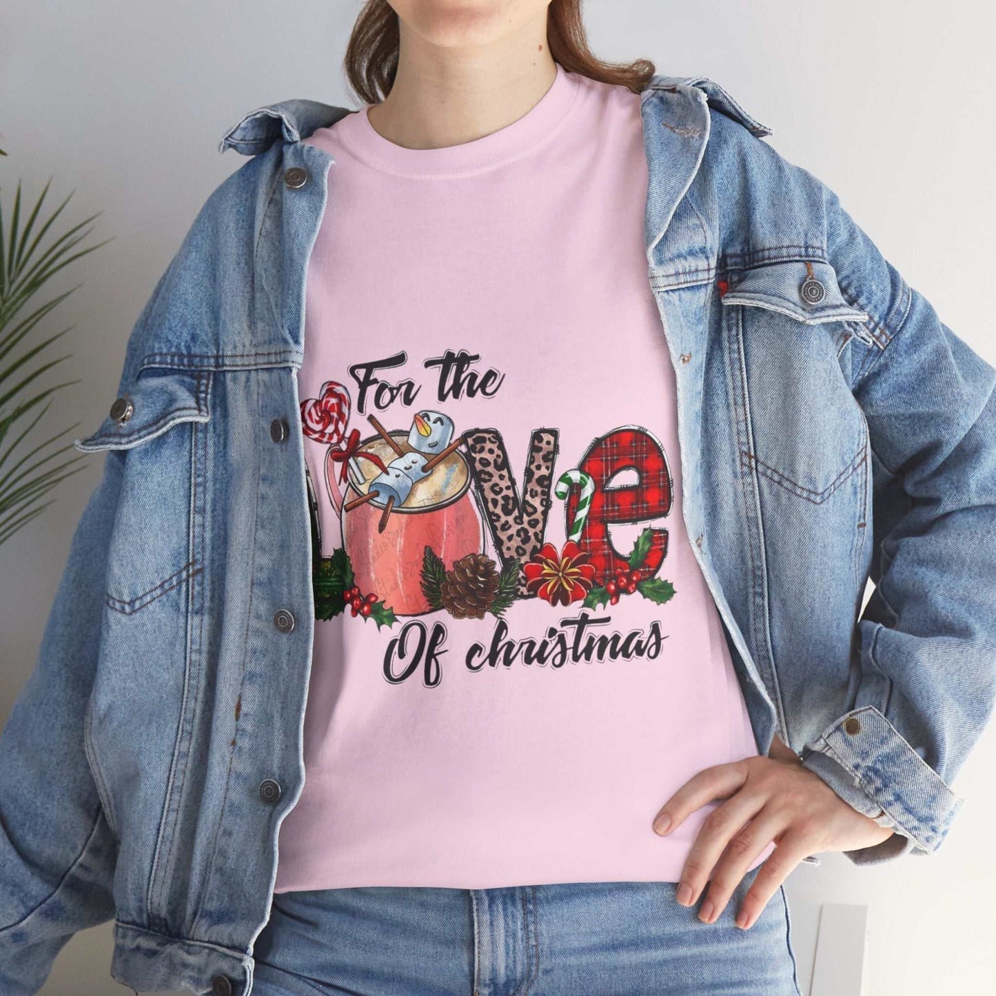 Cozy "For The Love Of Christmas" shirt with festive design, perfect holiday gift.