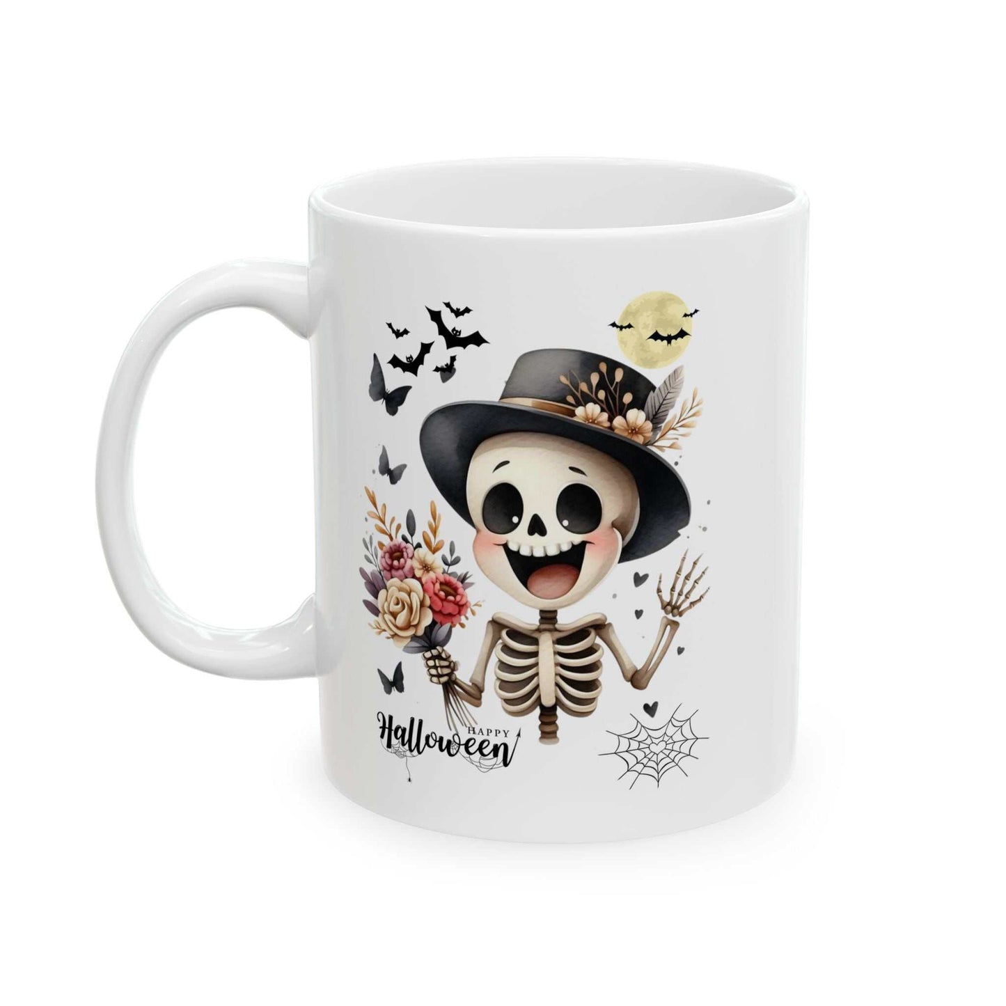 Funny Skeleton Kids Halloween Mugs, Spooky Season Gift