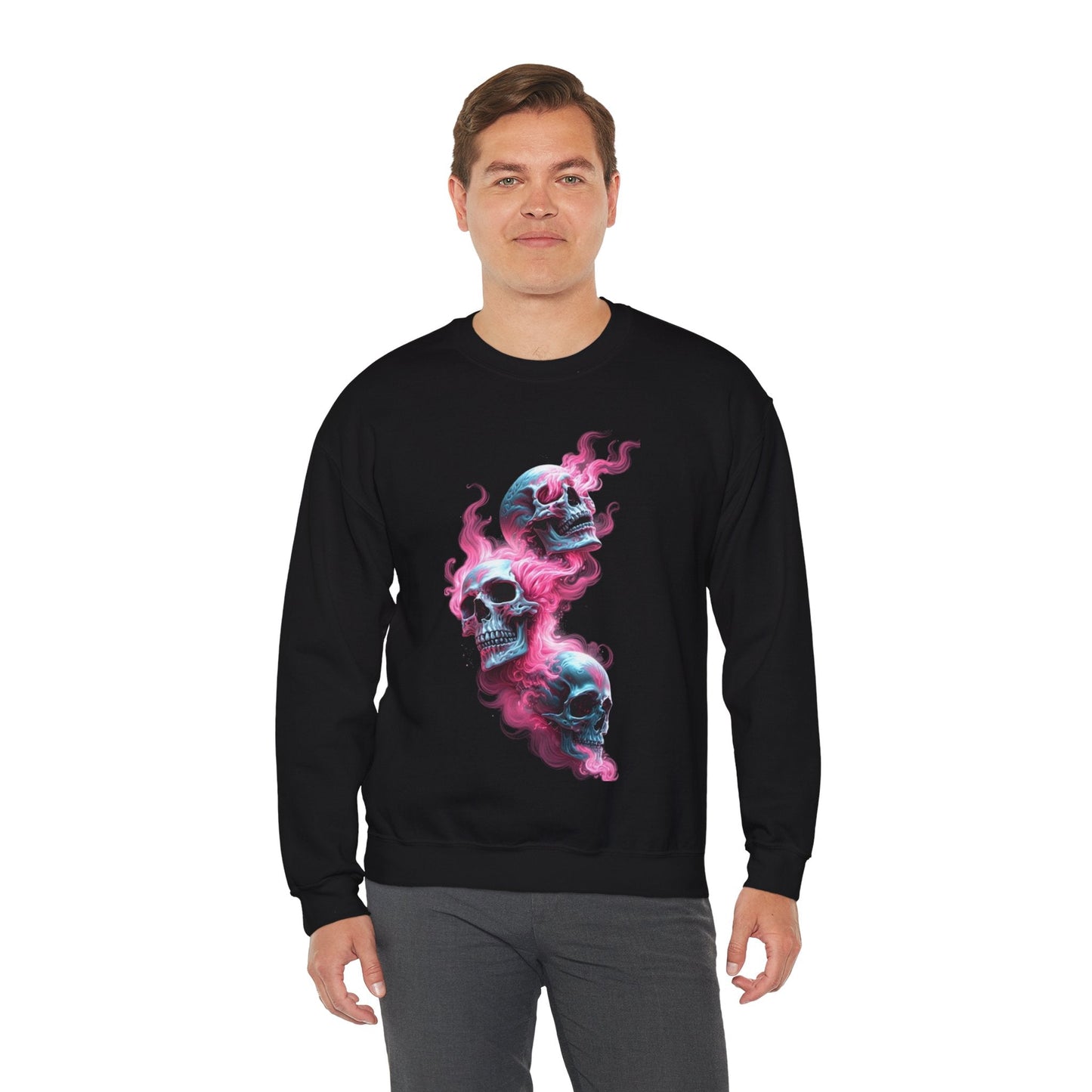 Edgy Skull Graphic Crewneck Sweatshirt - Unisex Heavy Blend