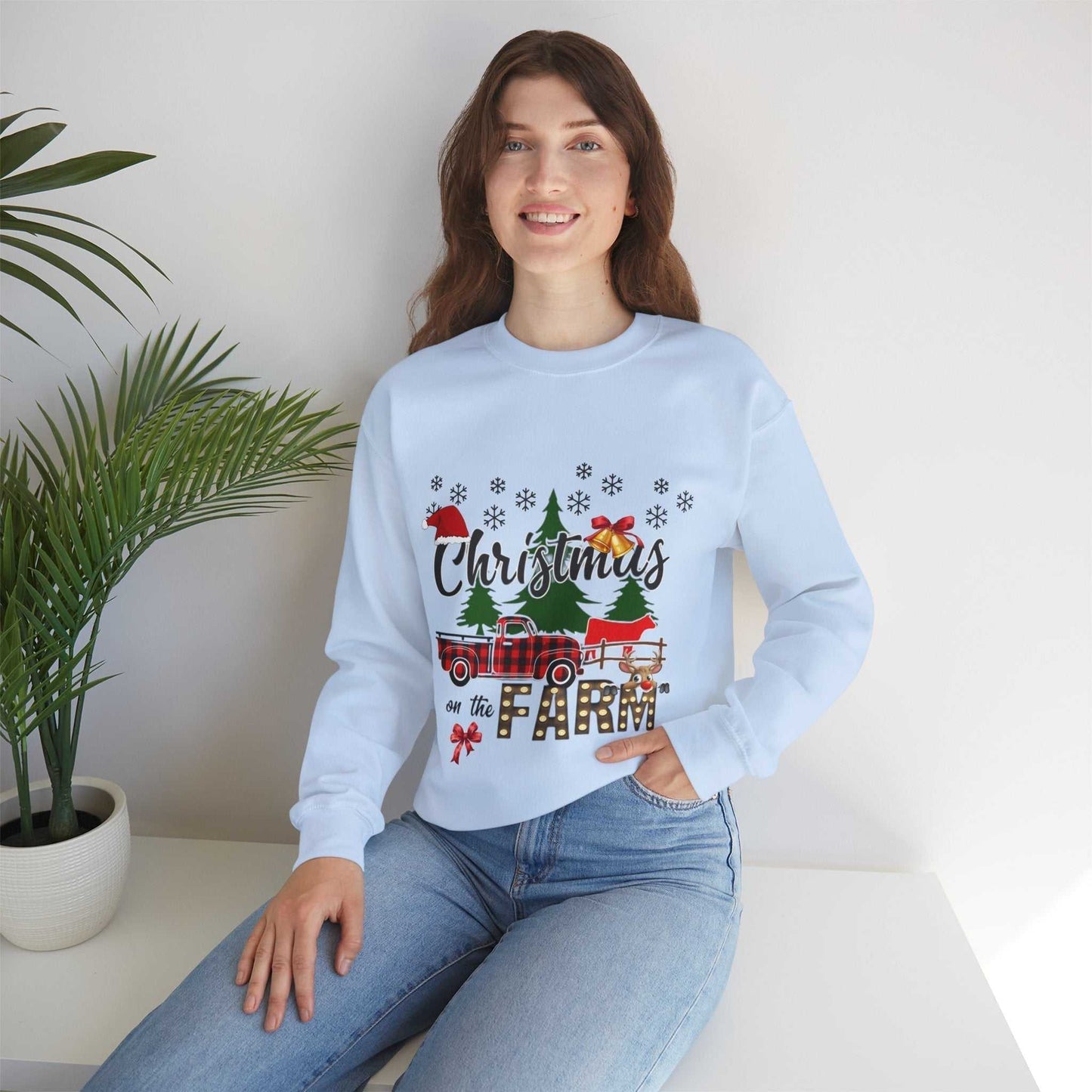 Christmas on the Farm Sweatshirt, Christmas Tree Gift