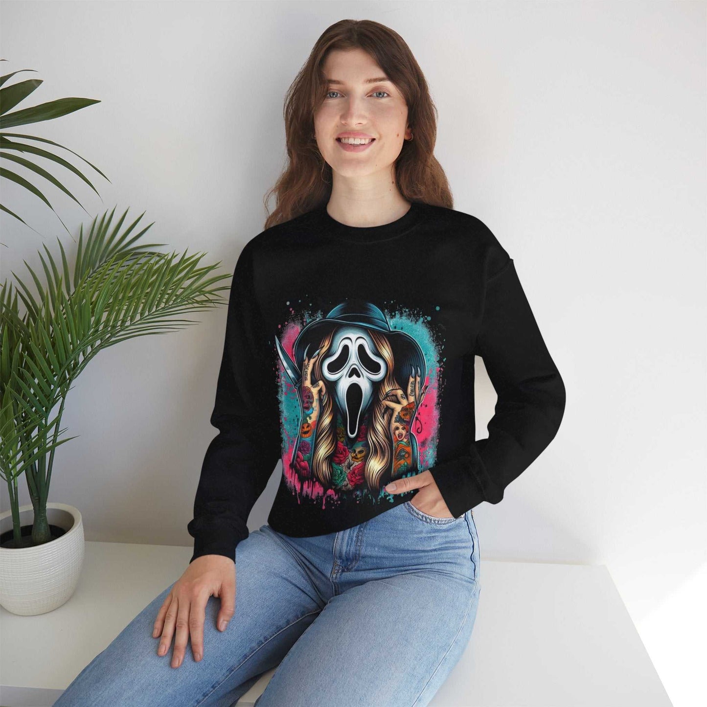 Scream Art Crewneck Sweatshirt, Horror Sweatshirt, Vintage Style Gift