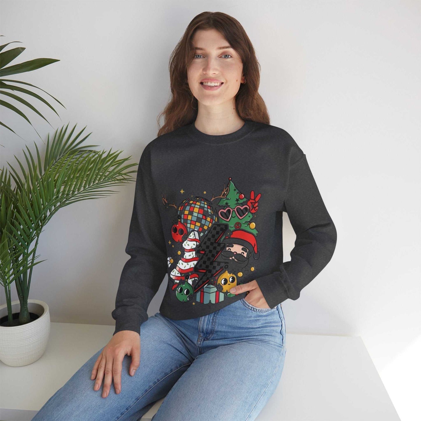 Christmas Disco Long Sleeve Sweatshirt, Disco Holiday Gift