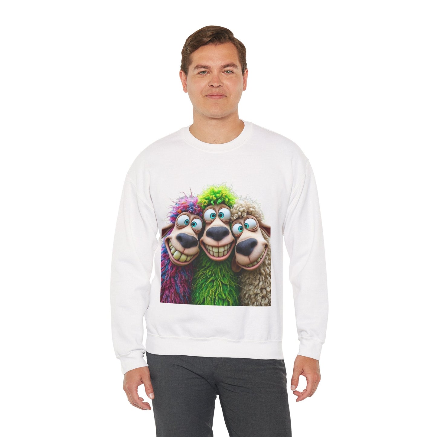 Playful Sheep Crewneck Sweatshirt | Unisex Heavy Blend™ | Perfect for Cozy Days