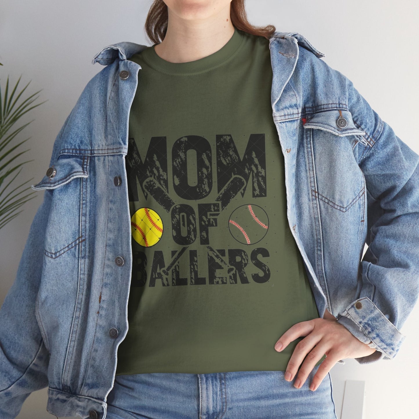 Mom of Ballers Unisex Heavy Cotton Tee - Perfect Gift for Sports Moms