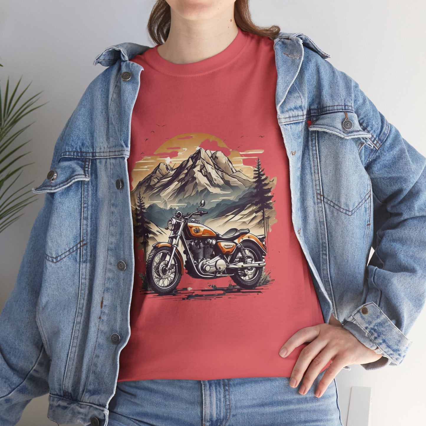 Adventure Awaits Motorcycle Tee - Unisex Heavy Cotton T-Shirt