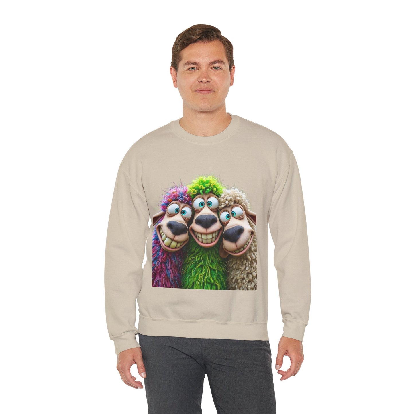 Playful Sheep Crewneck Sweatshirt | Unisex Heavy Blend™ | Perfect for Cozy Days