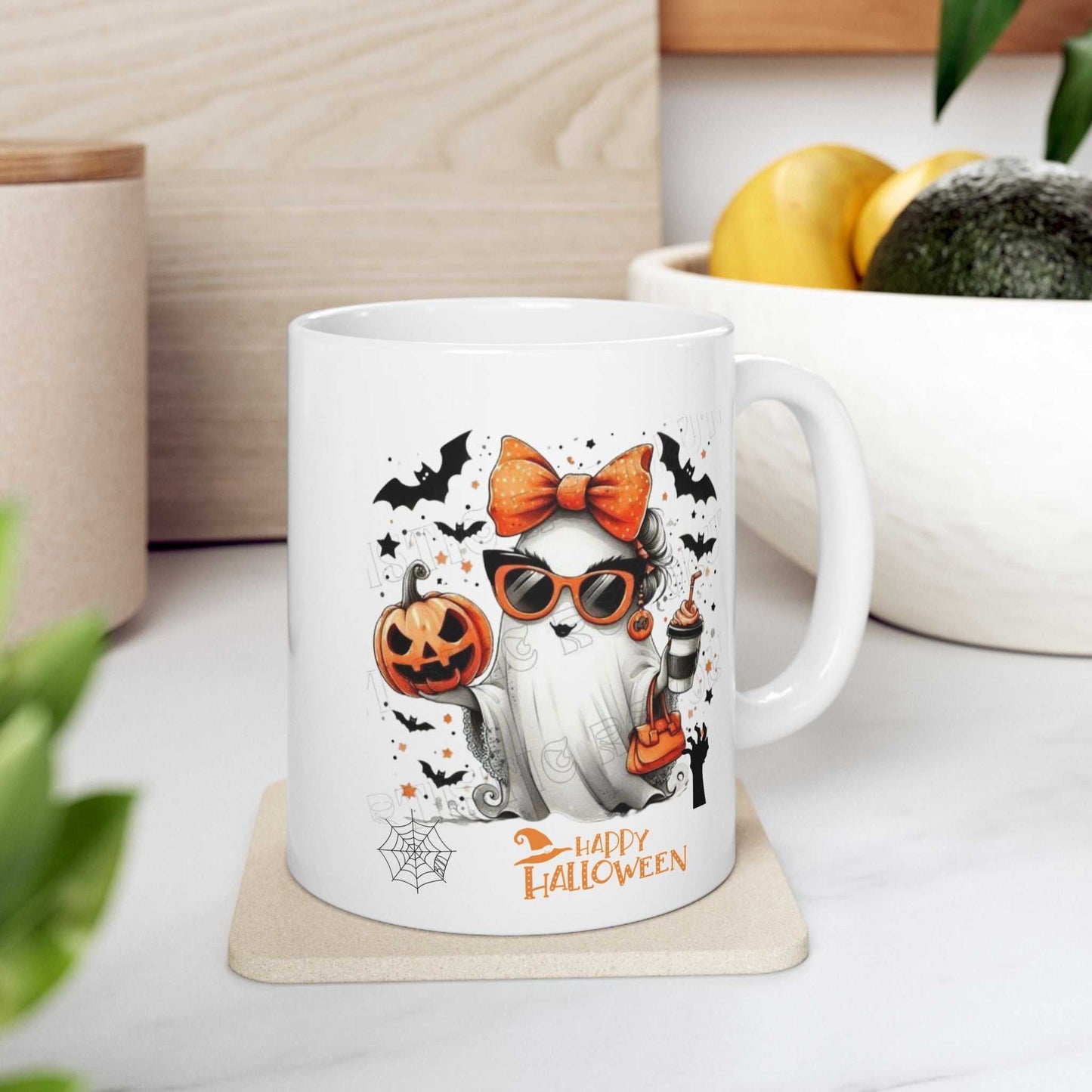 Halloween Girl Mugs, Cute Girl Ghost Gift, Spooky Season Mug