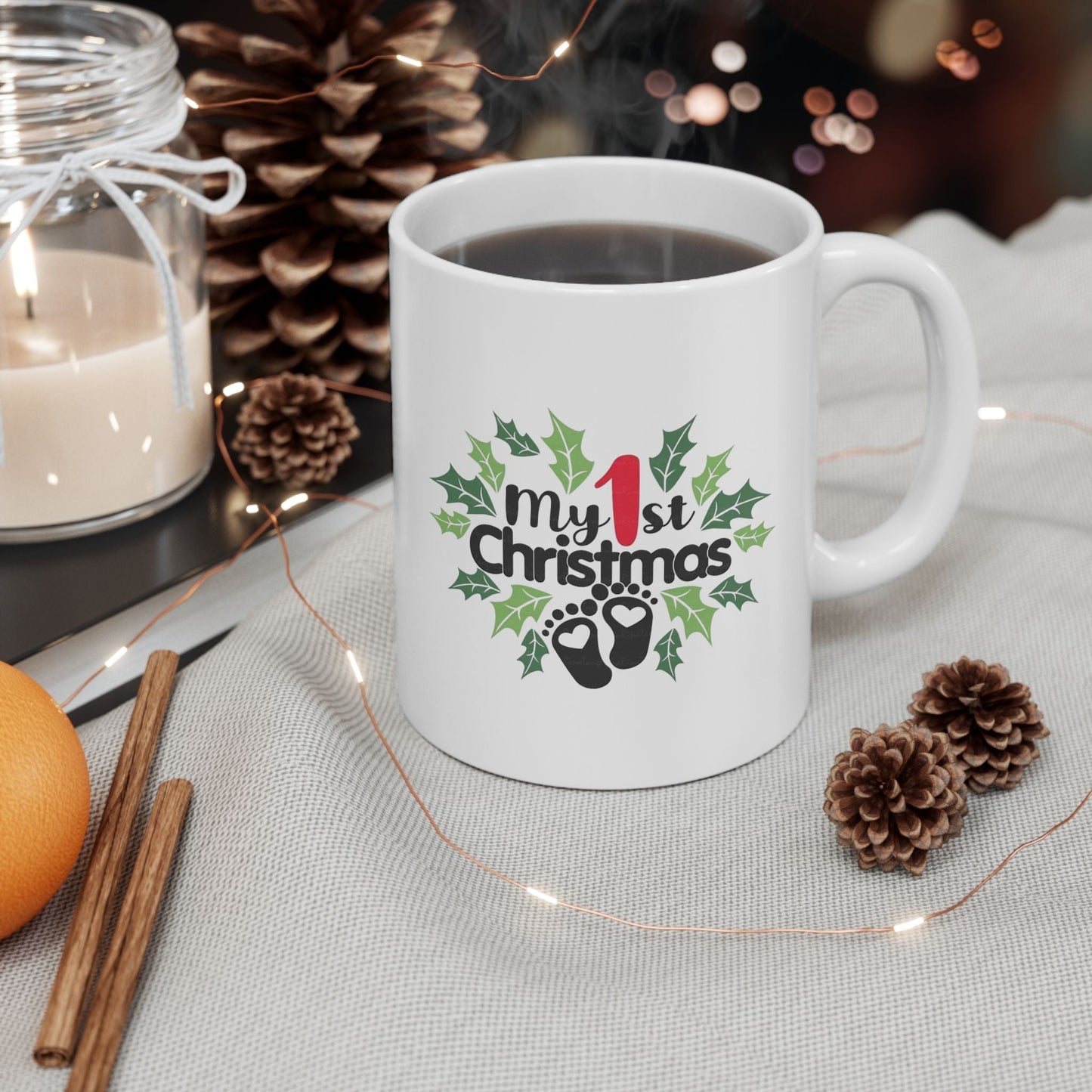 Family Christmas Name Mug, Baby First Gift