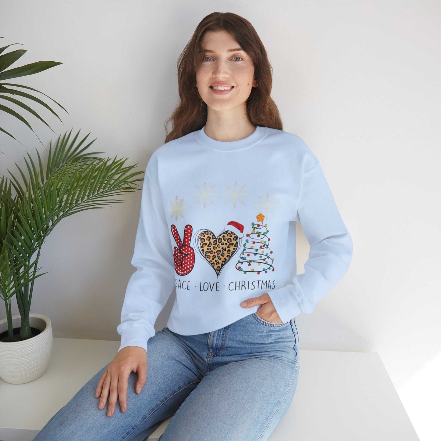 Peace Love Christmas Santa Sweatshirt, Funny Santa Gift, Holiday Sweatshirt