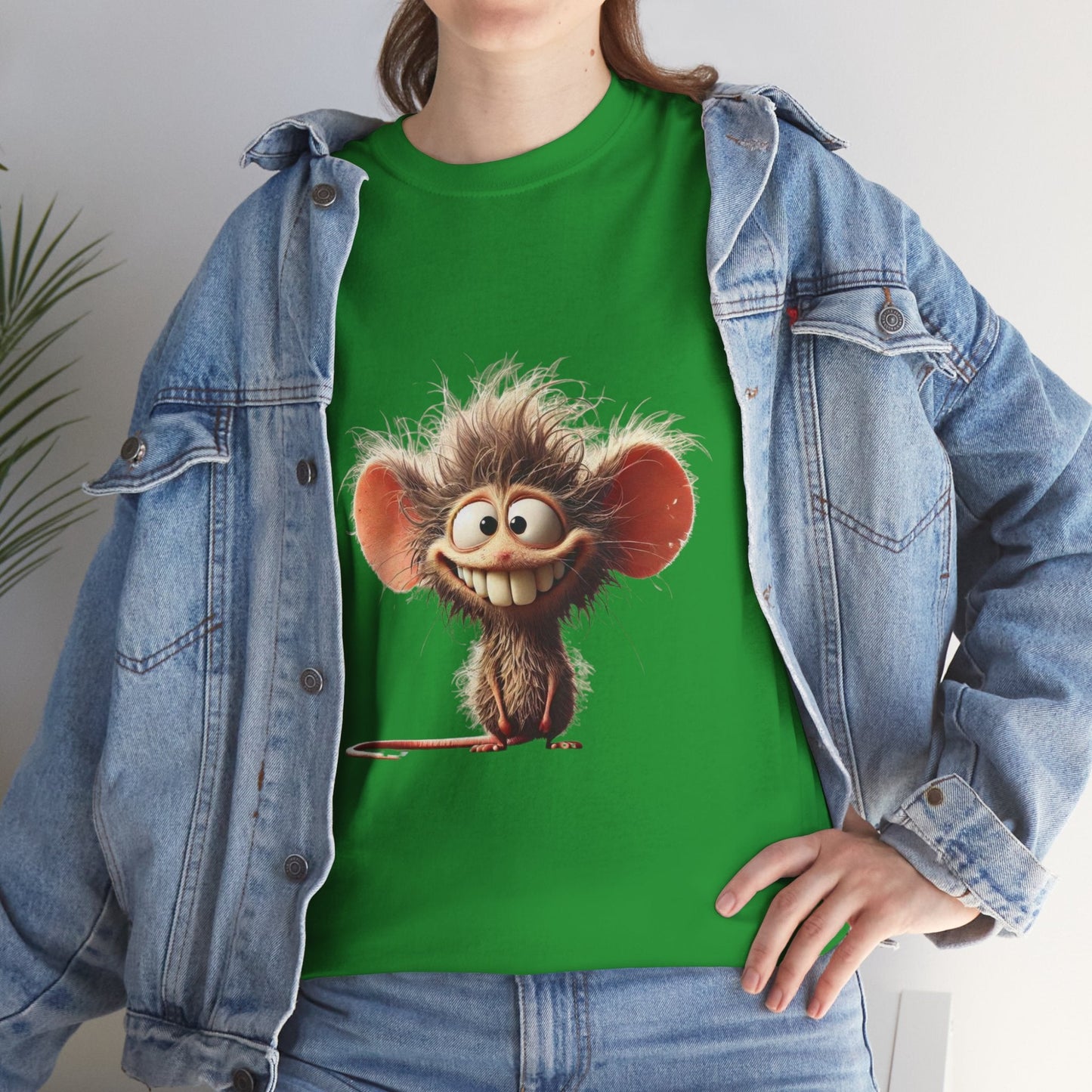 Funny Cartoon Mouse Unisex Heavy Cotton Tee - Perfect for Casual Wear and Gift Giving