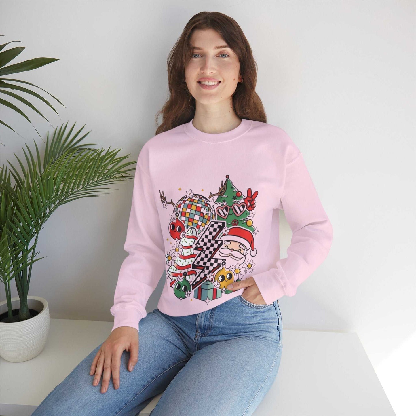 Christmas Disco Long Sleeve Sweatshirt, Disco Holiday Gift