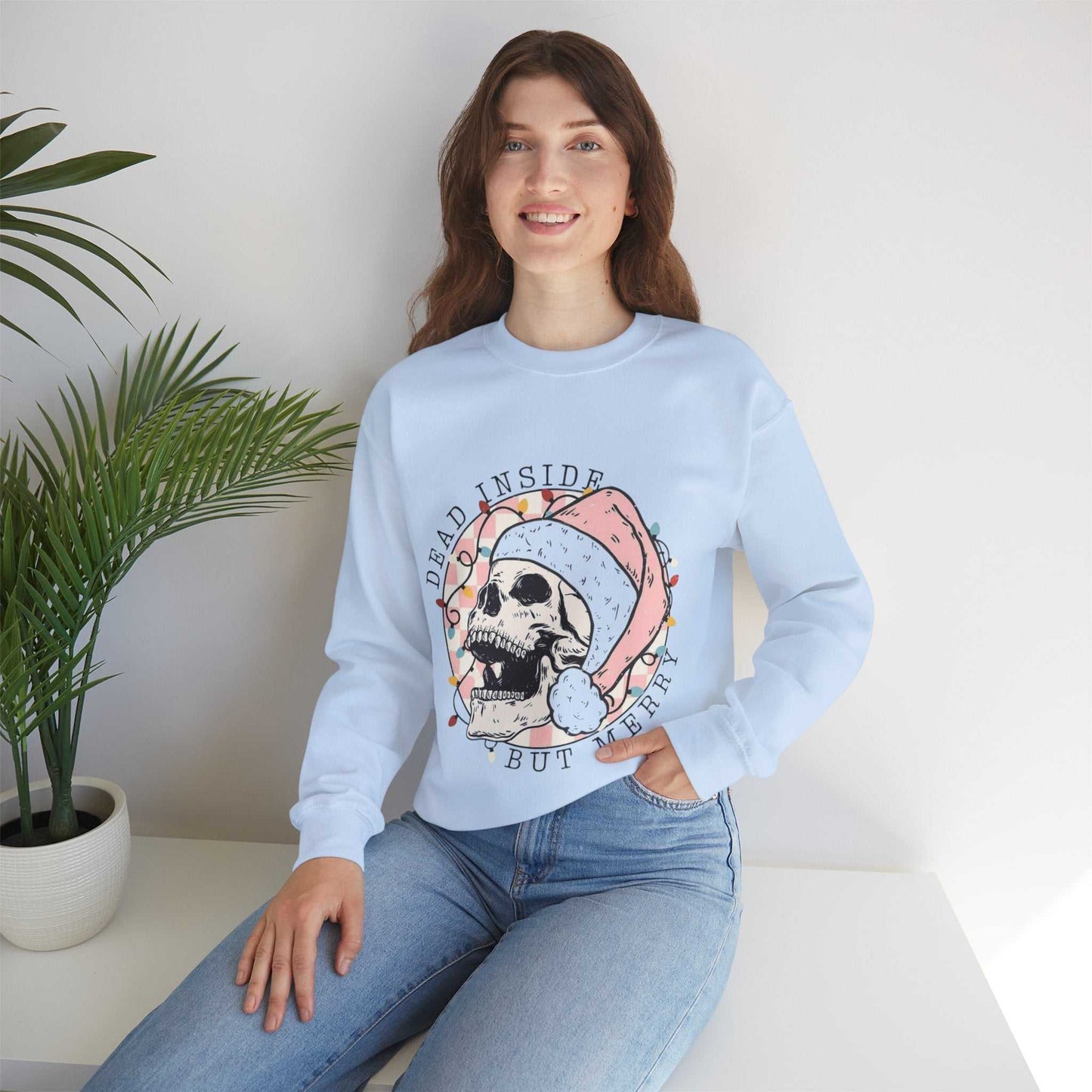 Dead Inside Skeleton Christmas Sweatshirt, Holiday Skeleton Gift