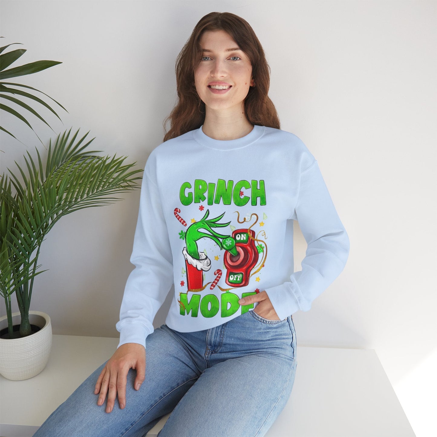 Grinch Mode On Christmas Sweatshirt, Funny Grinch Gift