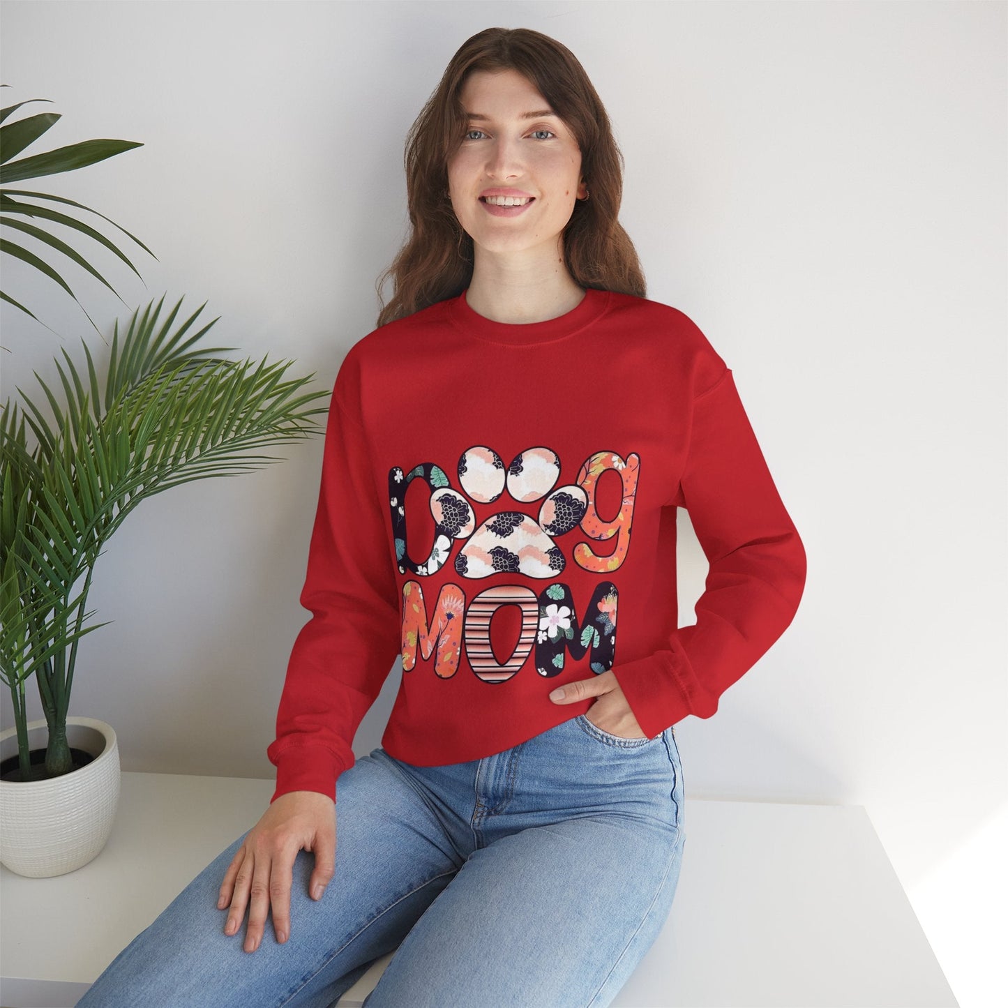 Floral Dog Mom Sweatshirt - Cozy Unisex Crewneck for Pet Lovers