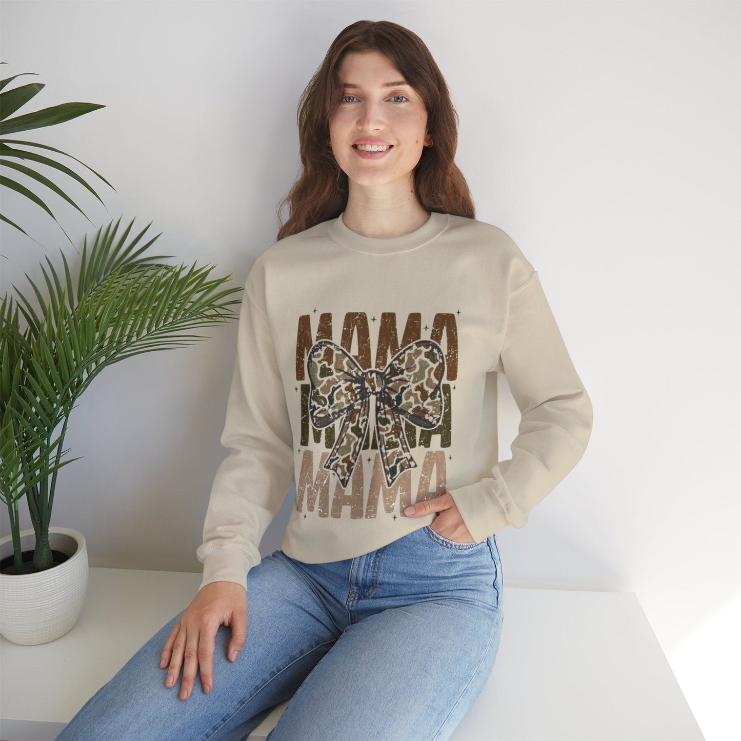 Mama Bow Camo Crewneck Sweatshirt - Perfect Gift for Moms