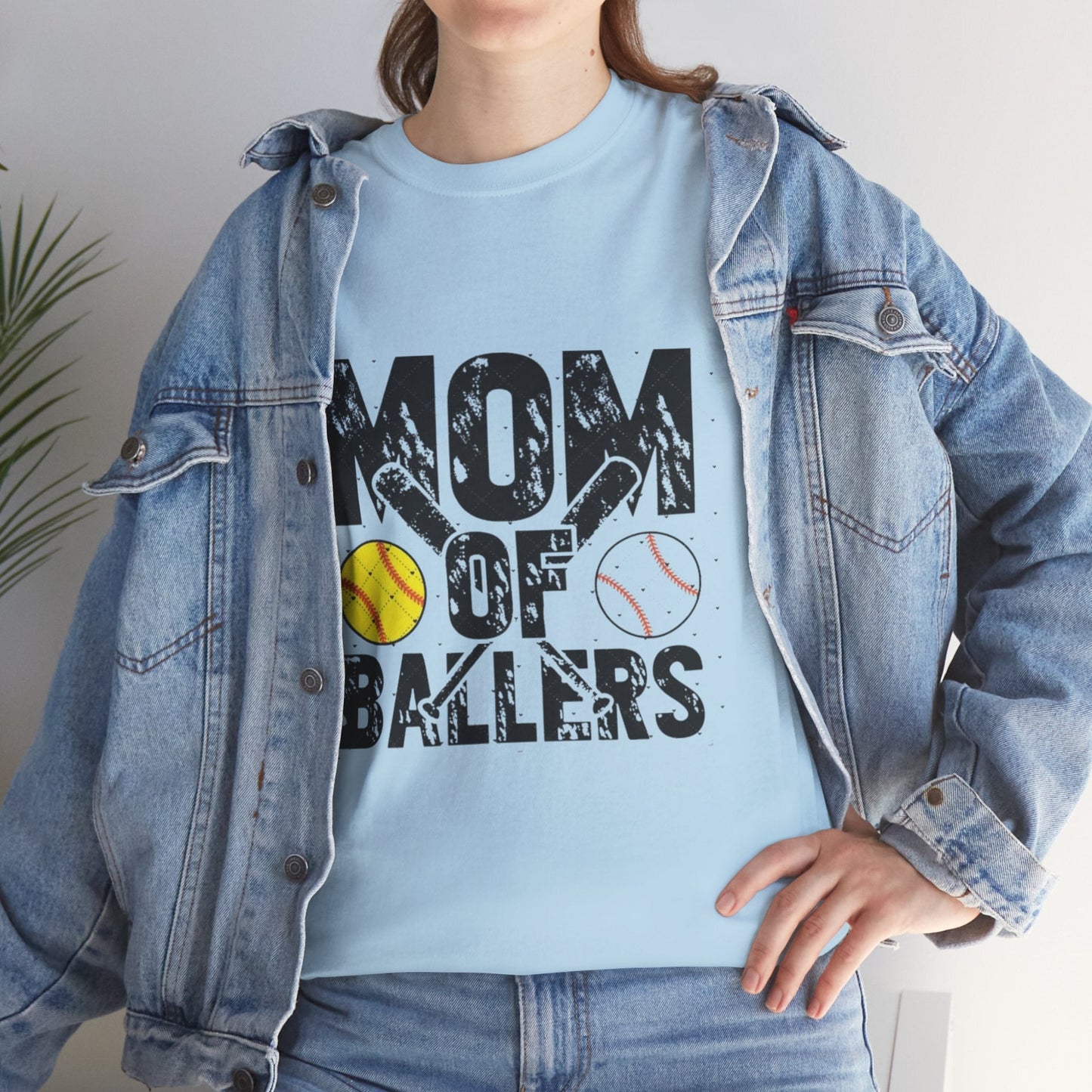 Mom of Ballers Unisex Heavy Cotton Tee - Perfect Gift for Sports Moms