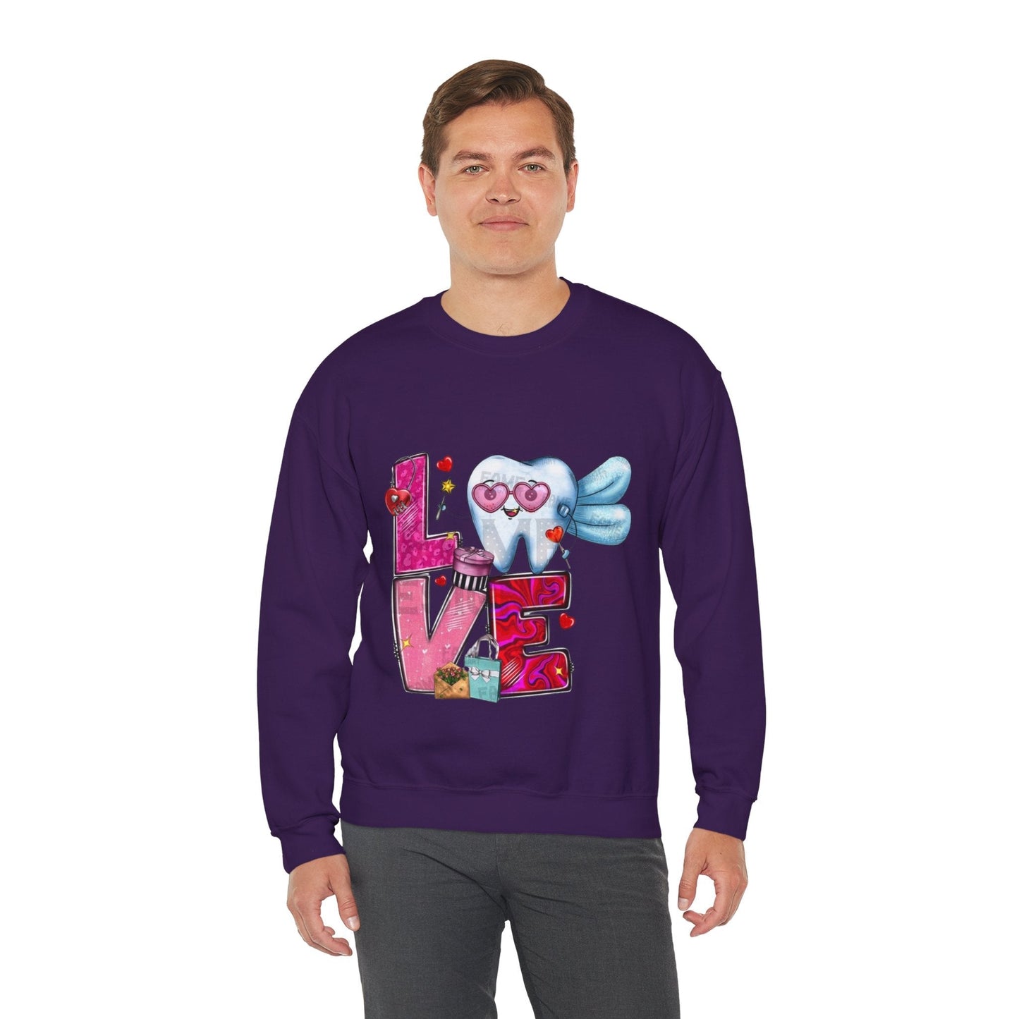 Love Dental Valentine Sweatshirt, Dental Hygienist Gift