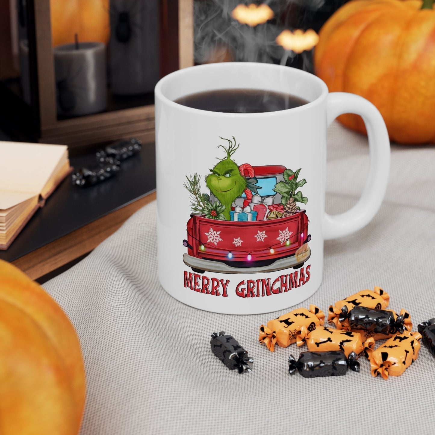 Merry Grinchmas Mug – Festive Retro Christmas Coffee Cup