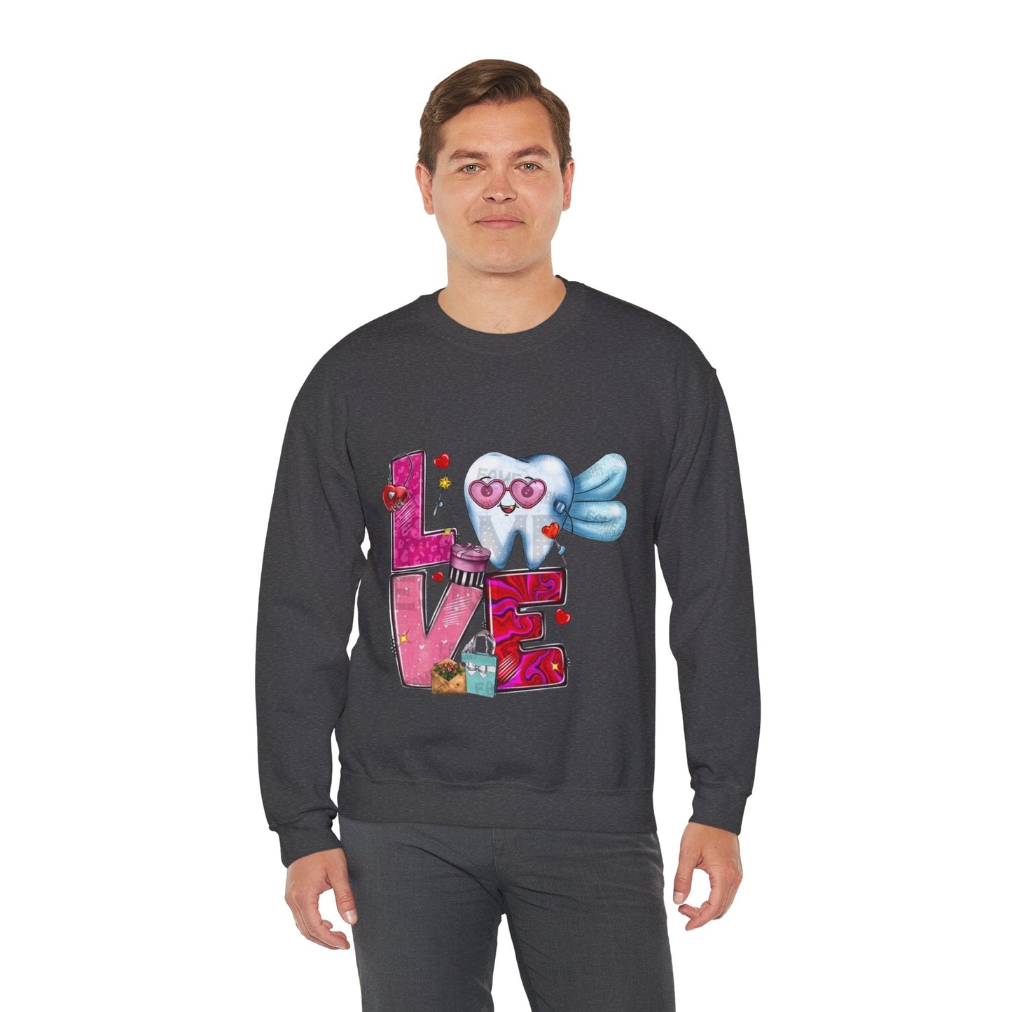 Love Dental Valentine Sweatshirt, Dental Hygienist Gift
