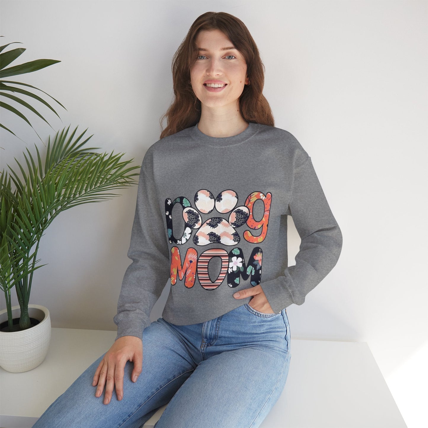 Floral Dog Mom Sweatshirt - Cozy Unisex Crewneck for Pet Lovers
