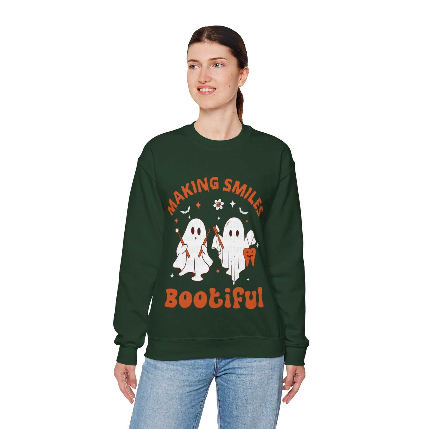 Ghostly Smiles Crewneck Sweatshirt, Cute Halloween Sweatshirt, Gift for Spooky Season