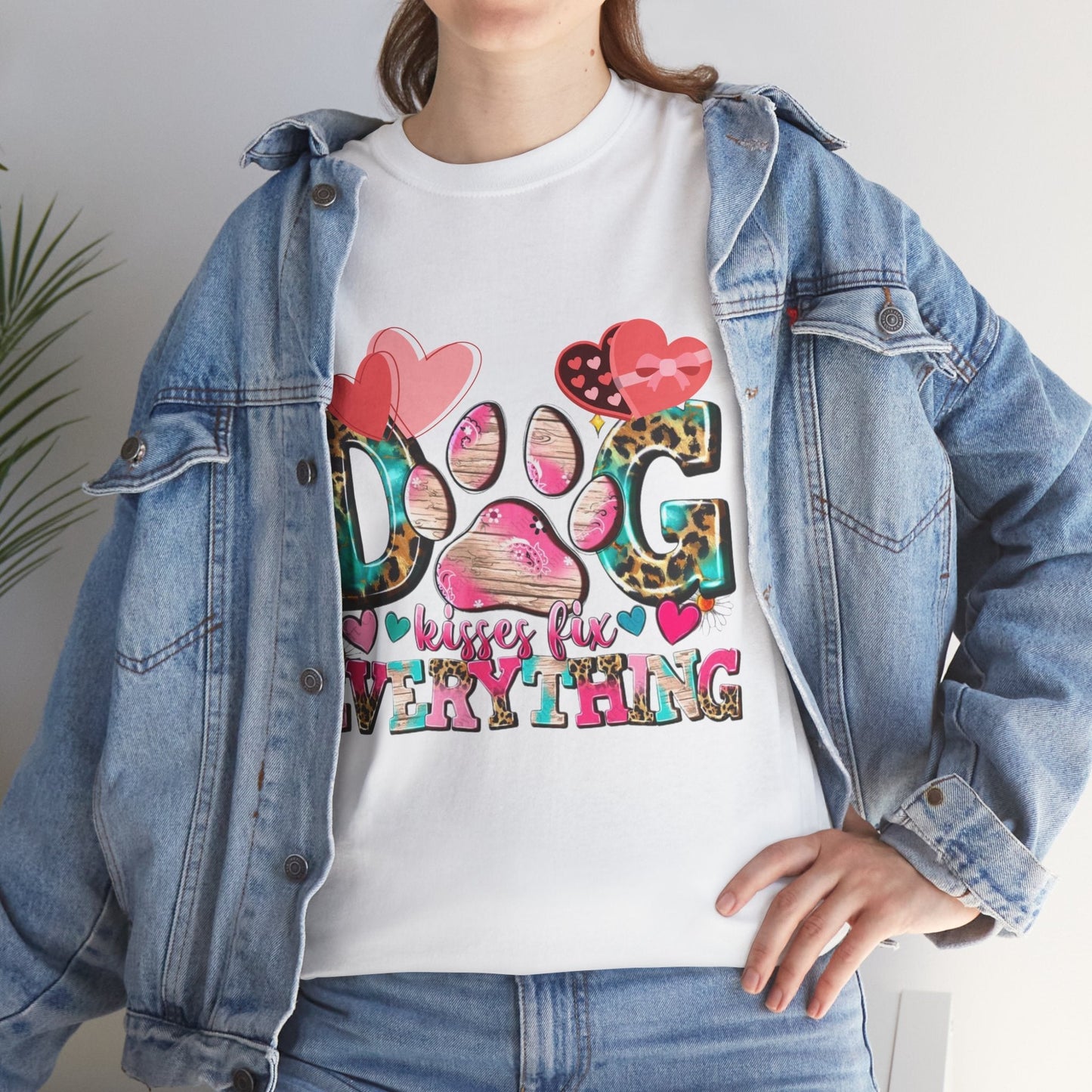 Dog Kisses Fix Everything T-Shirt, Gift For Mom Dog Lovers