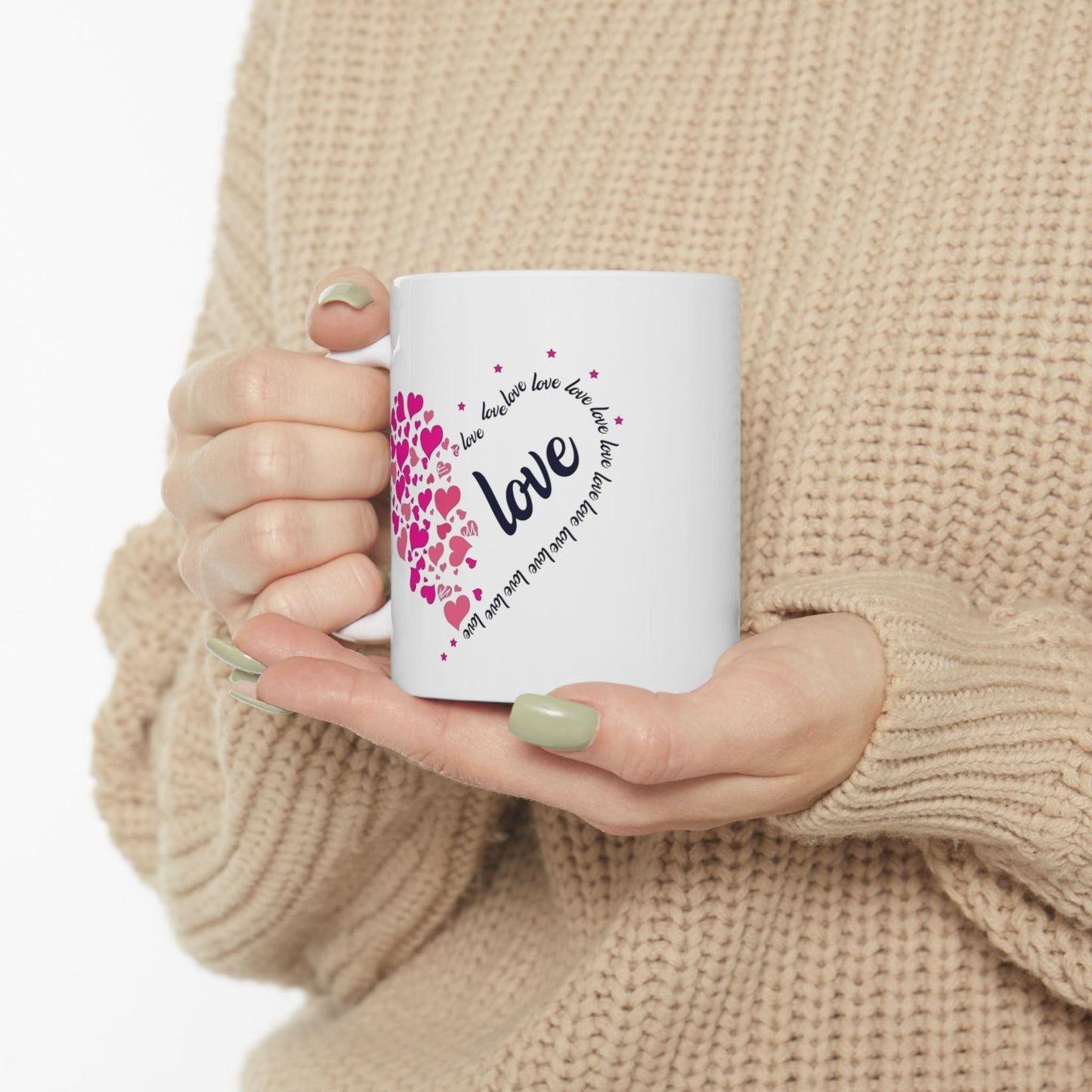 Valentines Day Hearts Love Mugs, Red Heart Love Gift