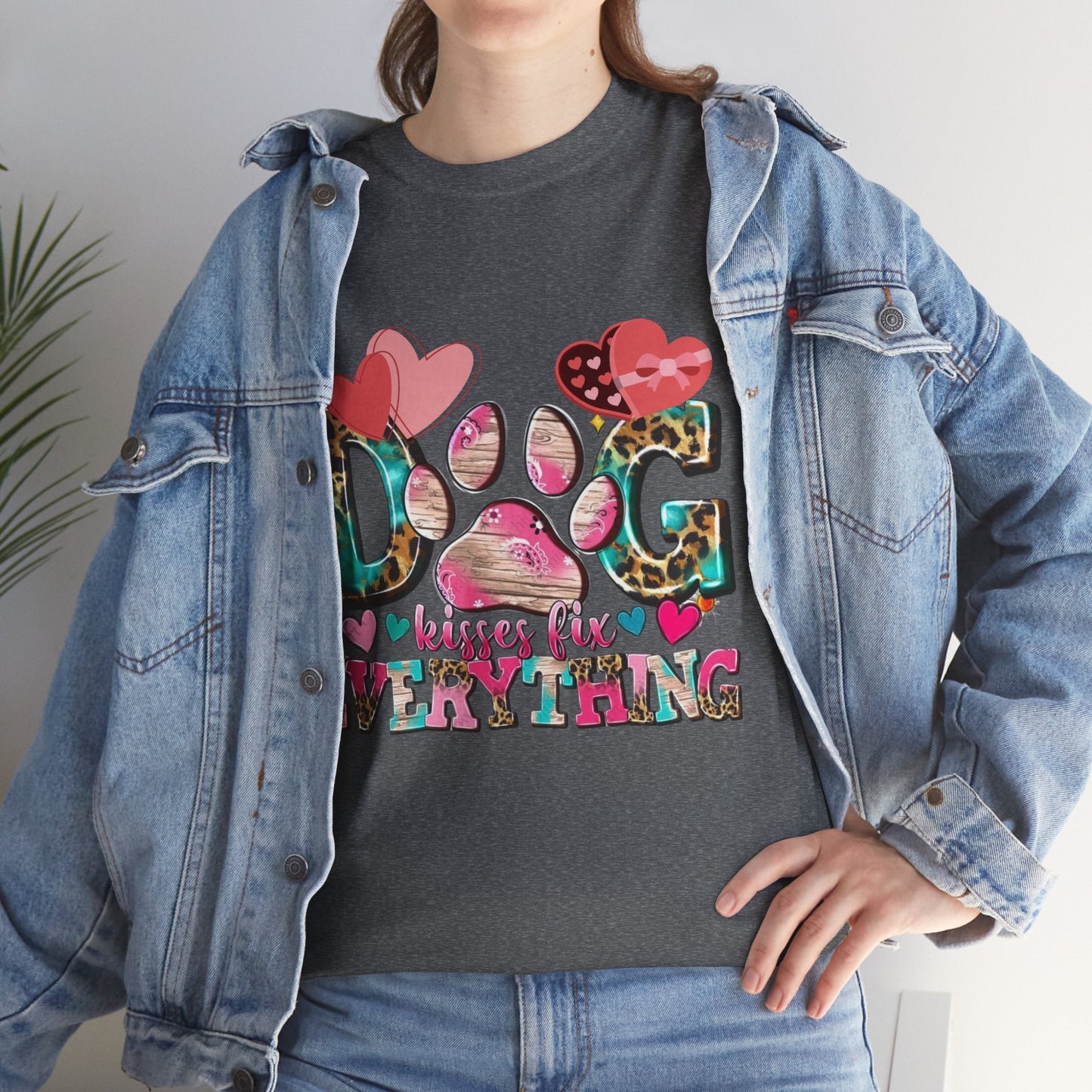 Dog Kisses Fix Everything T-Shirt, Gift For Mom Dog Lovers
