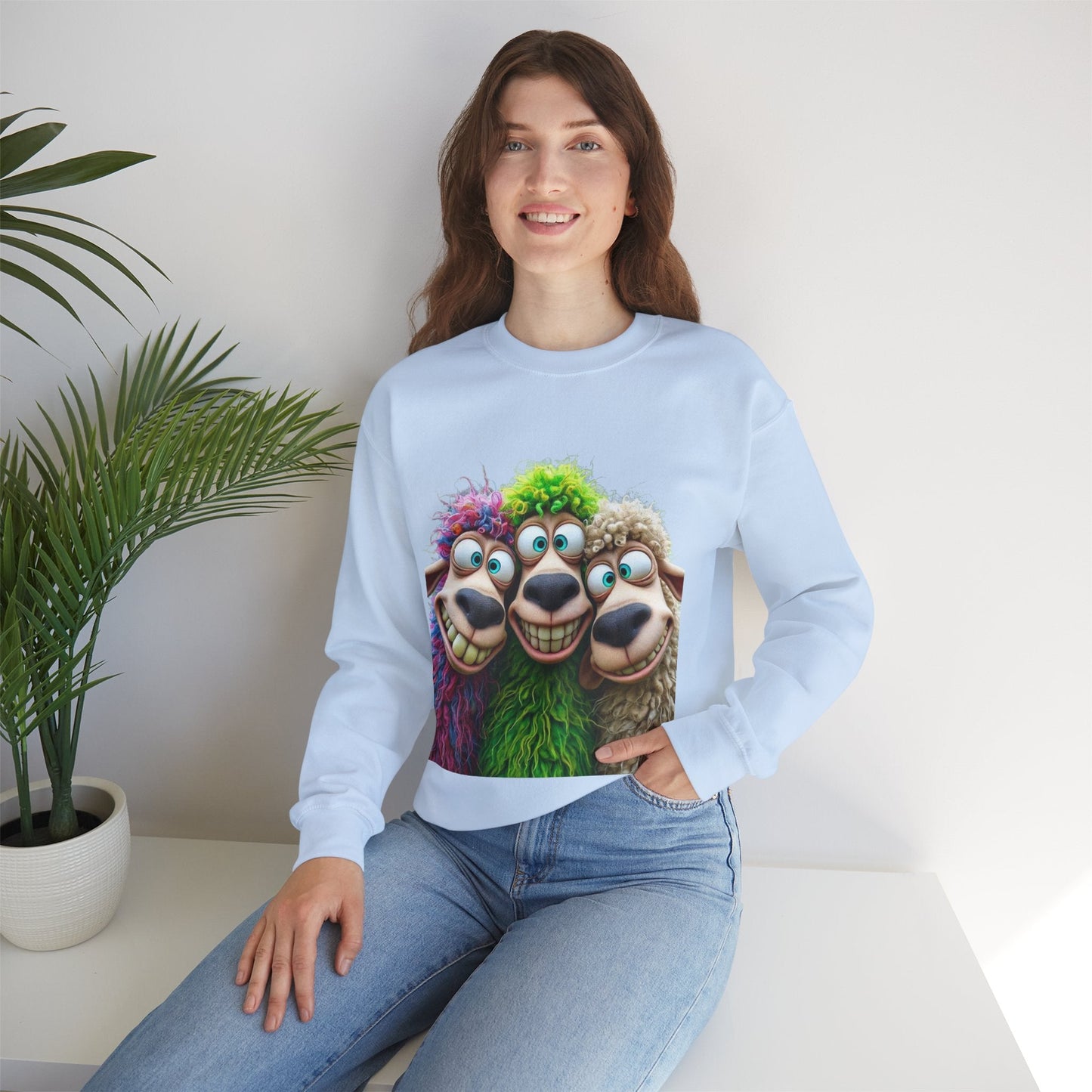 Playful Sheep Crewneck Sweatshirt | Unisex Heavy Blend™ | Perfect for Cozy Days