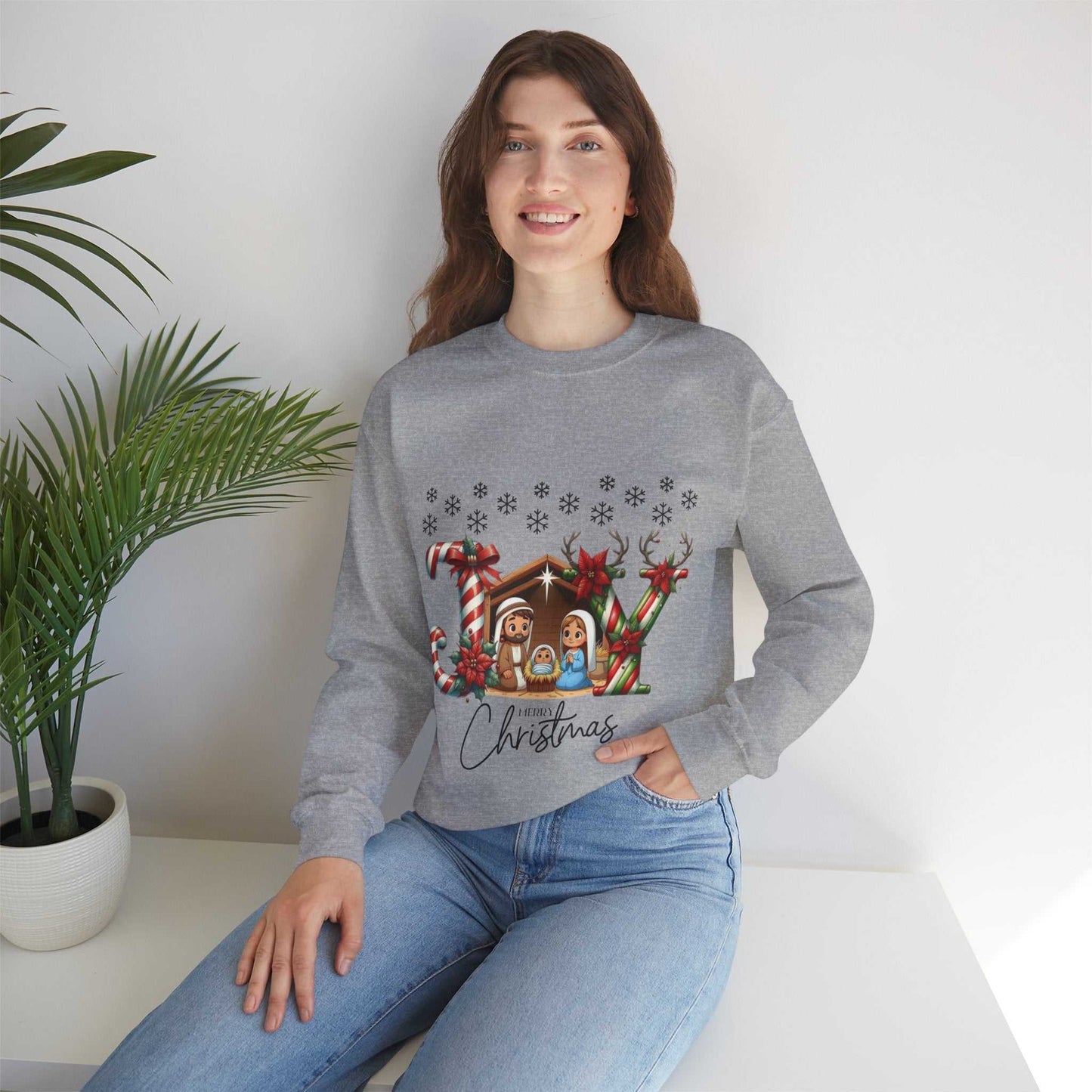 Joy To The World Sweatshirt, Christmas Baby Jesus Gift, Cute Jesus Sweatshirt