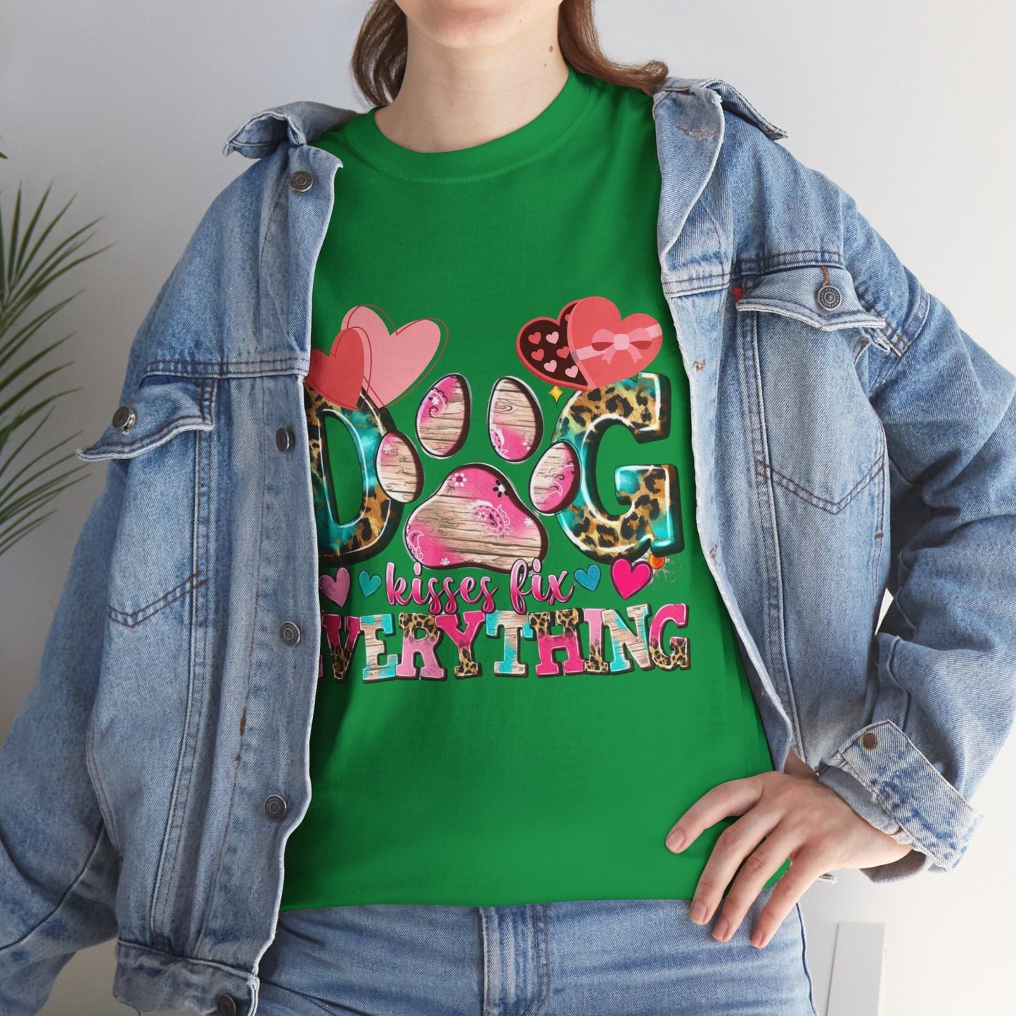 Dog Kisses Fix Everything T-Shirt, Gift For Mom Dog Lovers