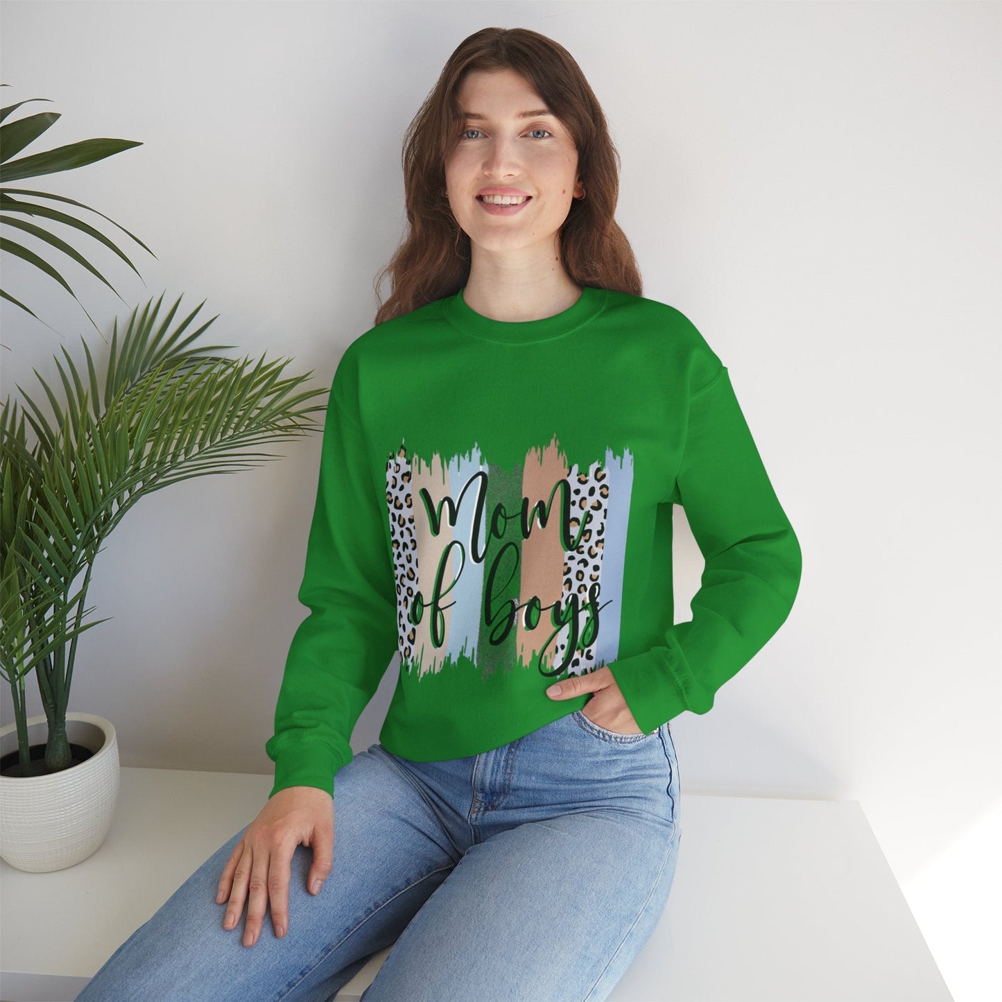 Mom of Boys Crewneck Sweatshirt - Stylish and Cozy Gift for Moms