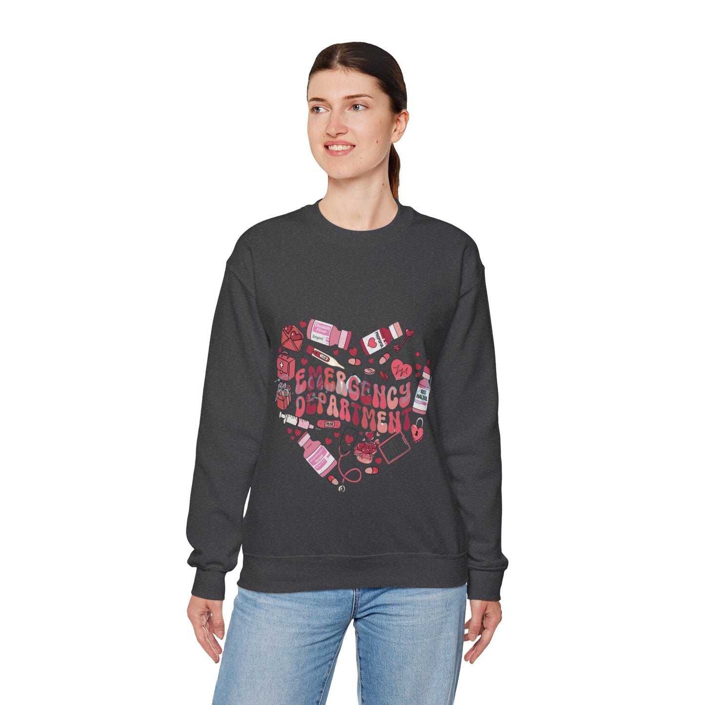 YEmergency Department Nurse Valentine Sweatshirt, Valentines Day Nursing Gifts