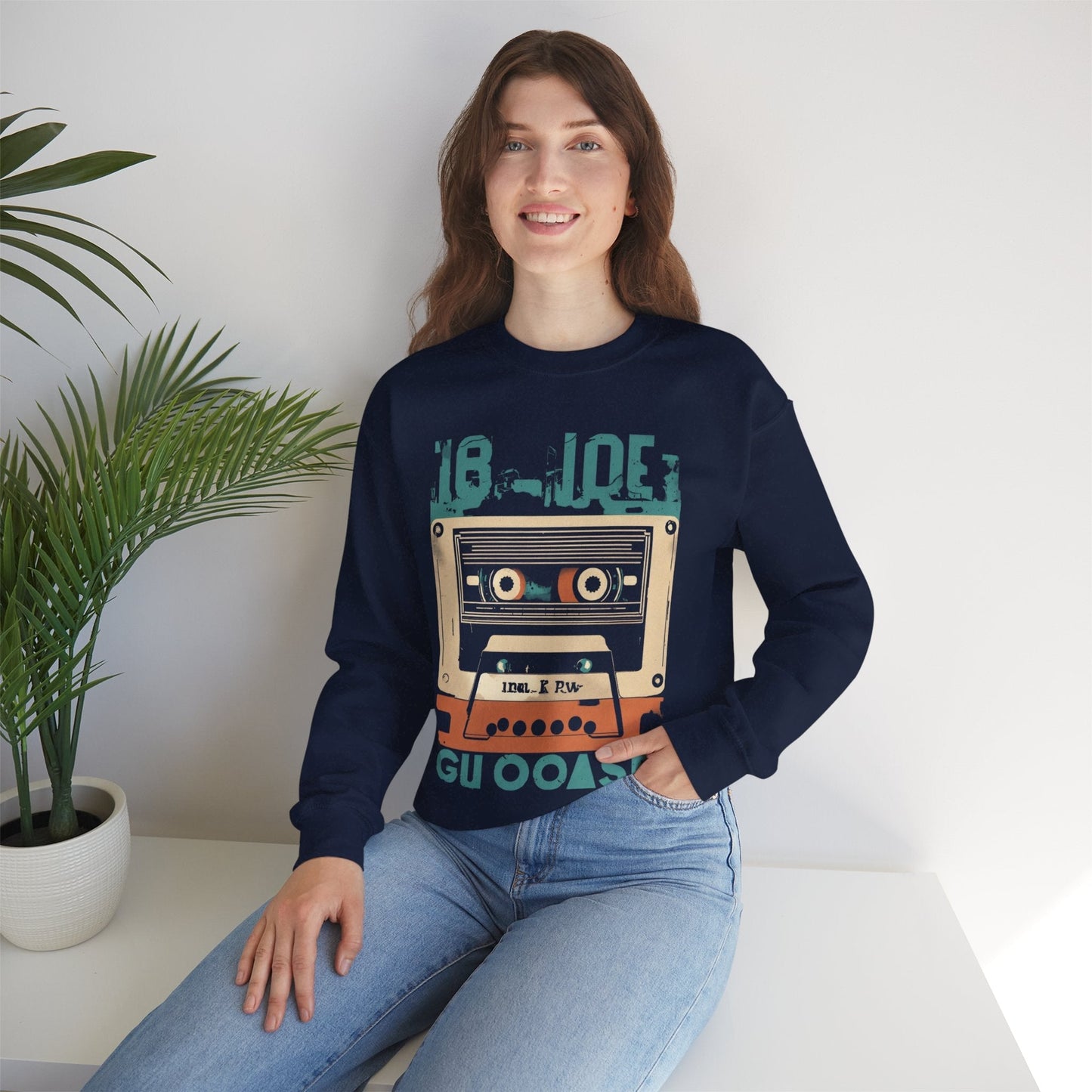 Retro 80s Cassette Tape Crewneck Sweatshirt - Unisex Retro Gift