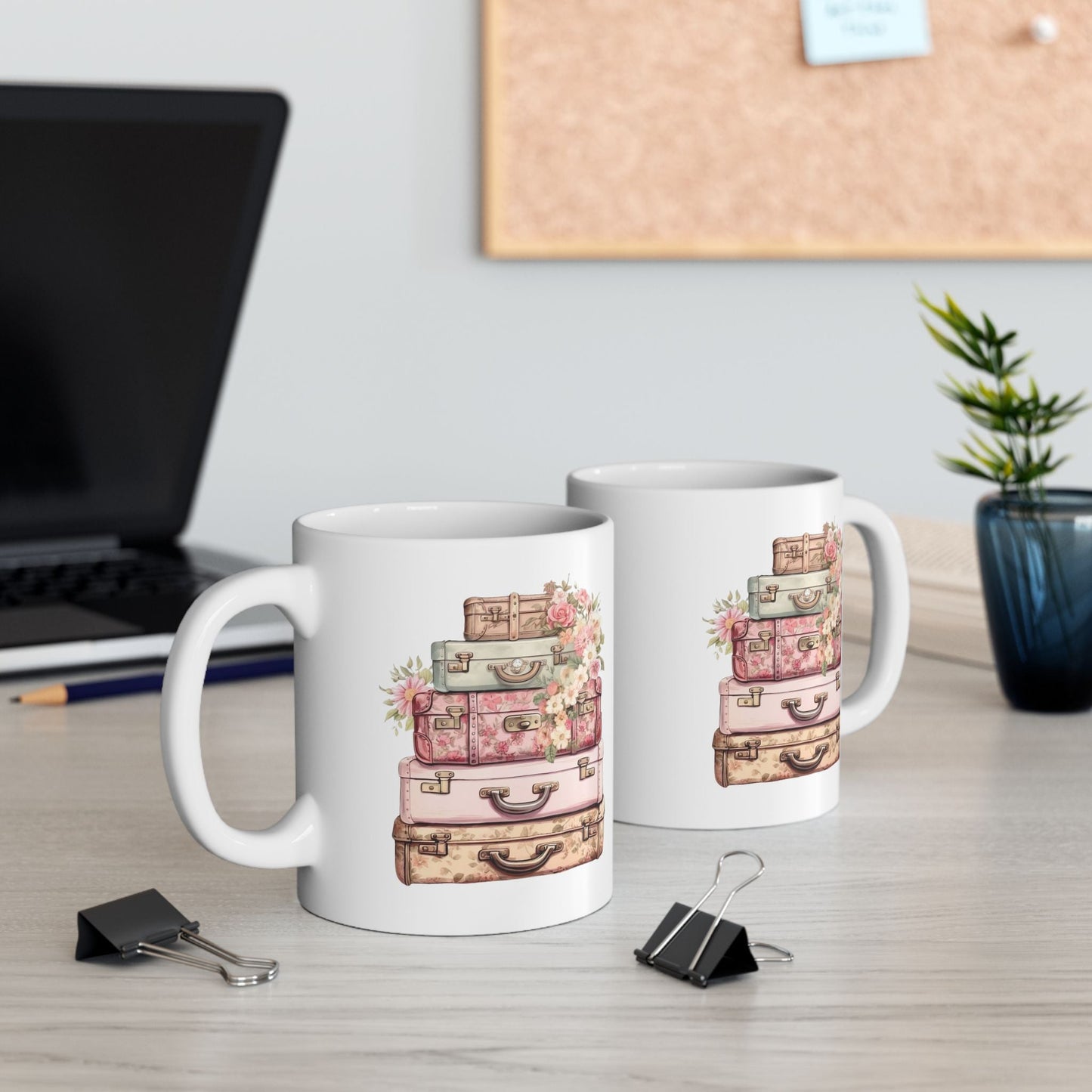 Vintage Floral Travel Ceramic Mug - Perfect for Coffee Lovers
