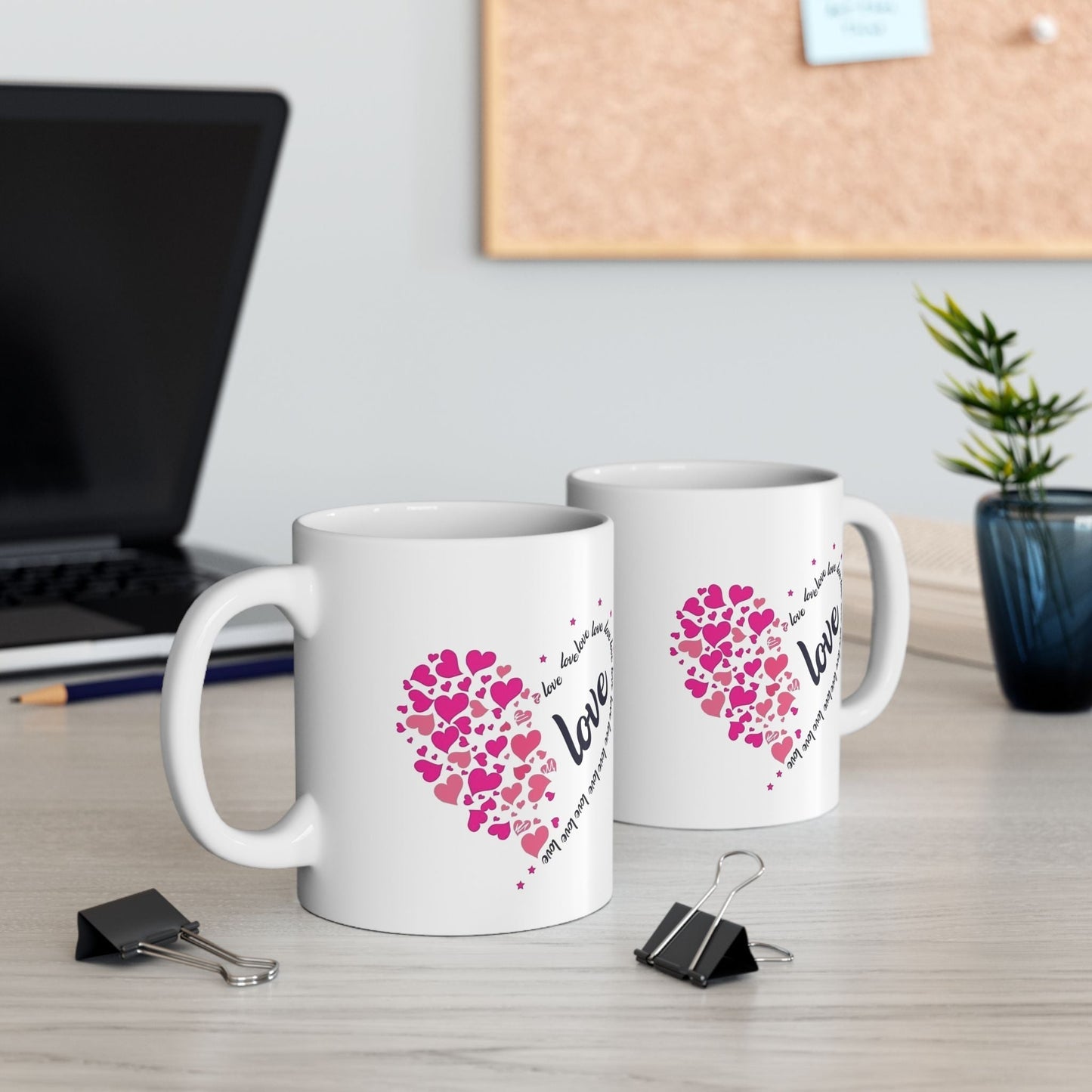 Valentines Day Hearts Love Mugs, Red Heart Love Gift