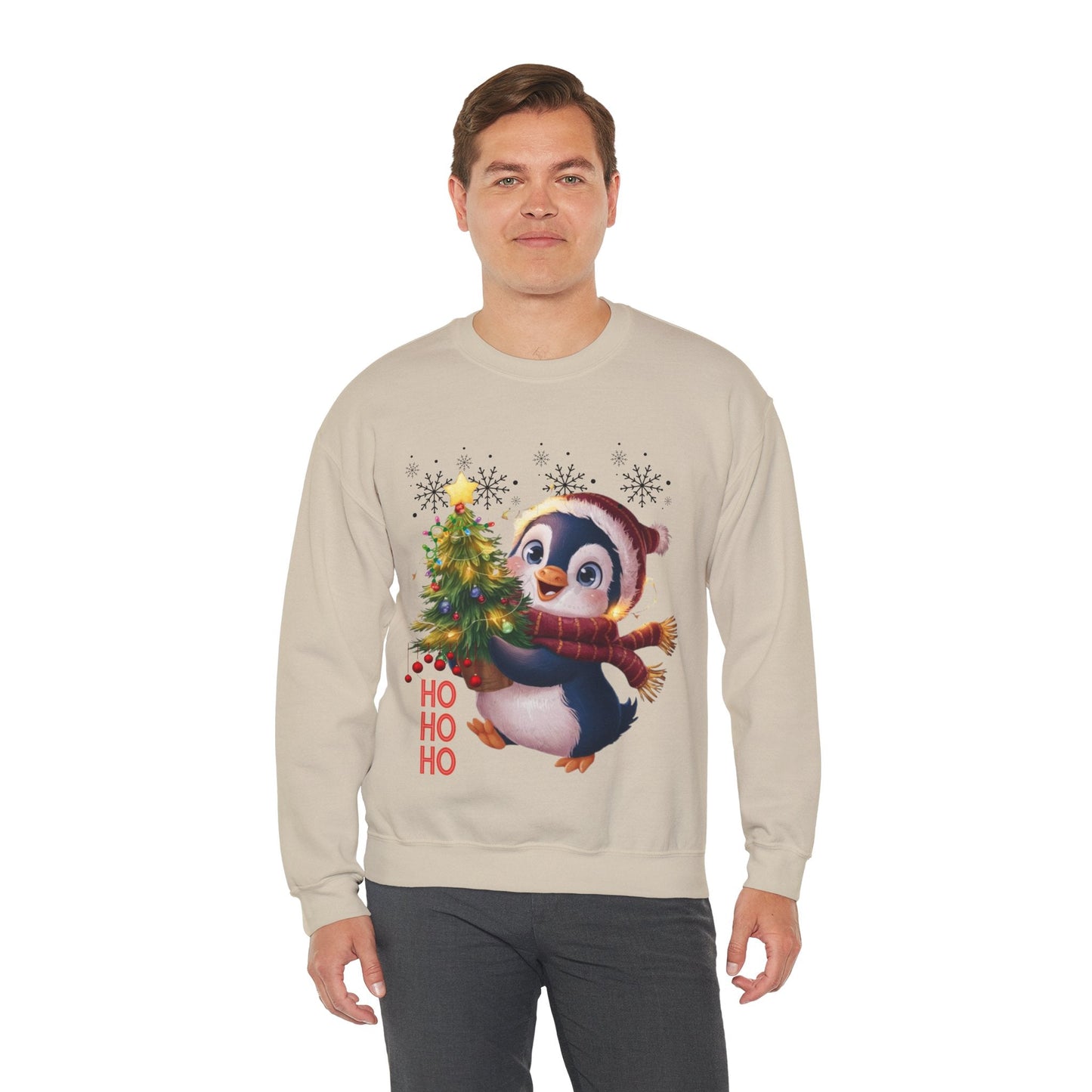 Penguin Merry Christmas Sweatshirt, Winter Holiday Gift