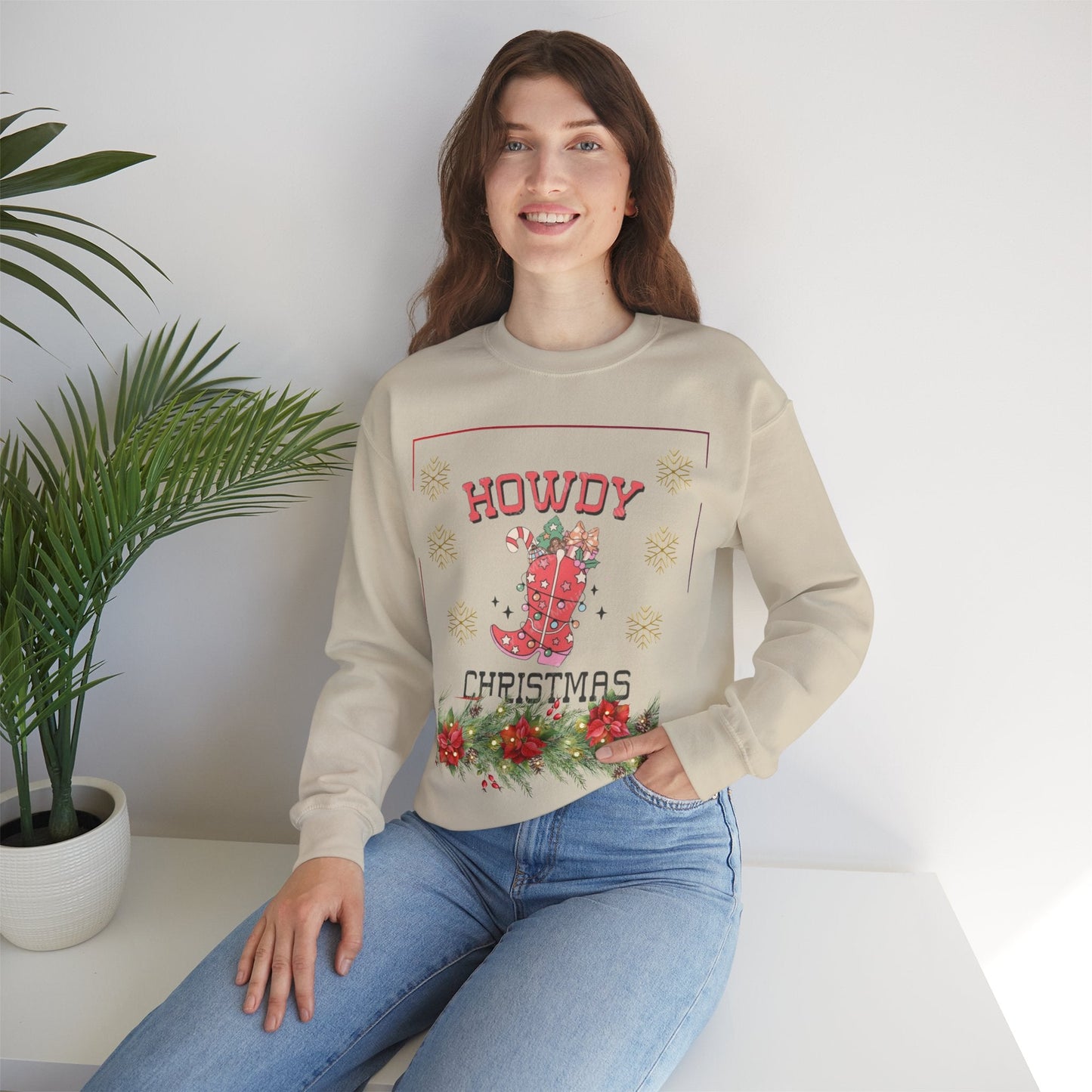 Howdy Christmas Sweatshirt, Christmas Cowboy Gift