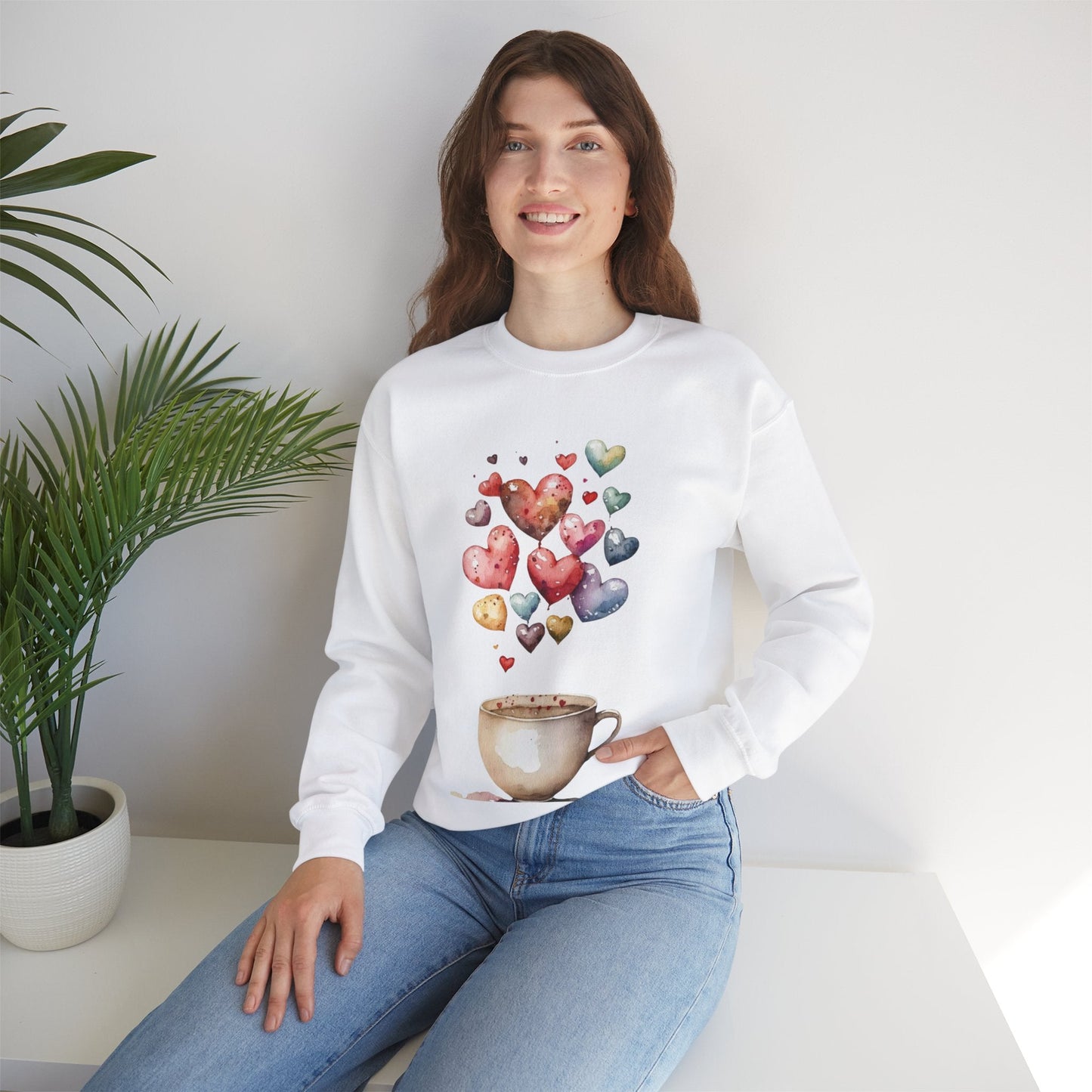 Coffee Is My Valentine Sweatshirt, Cup Coffee Hearts Lover Gift