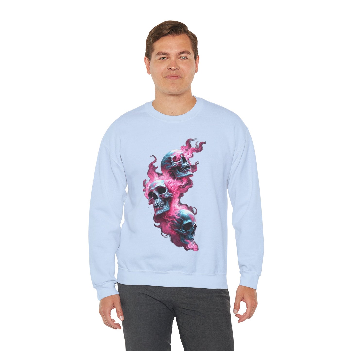 Edgy Skull Graphic Crewneck Sweatshirt - Unisex Heavy Blend