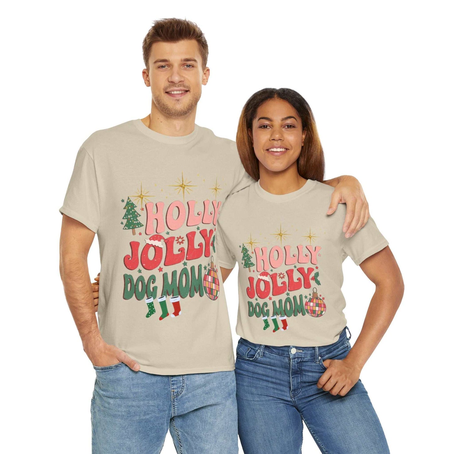 Retro Christmas Shirt, Holly Jolly Dog Mom Gift