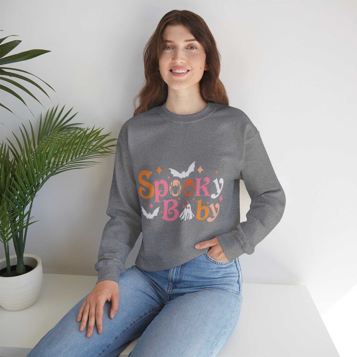 Spooky Baby Sweatshirt, Pregnant Halloween Gift, Baby Feet Sweatshirt