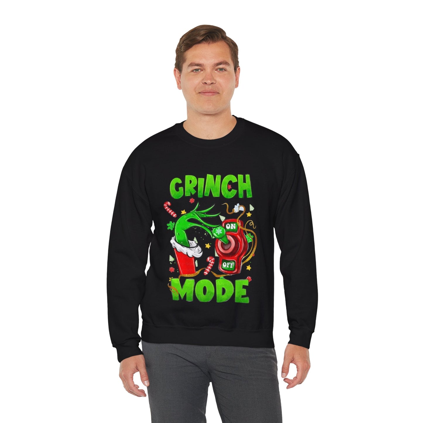 Grinch Mode On Christmas Sweatshirt, Funny Grinch Gift
