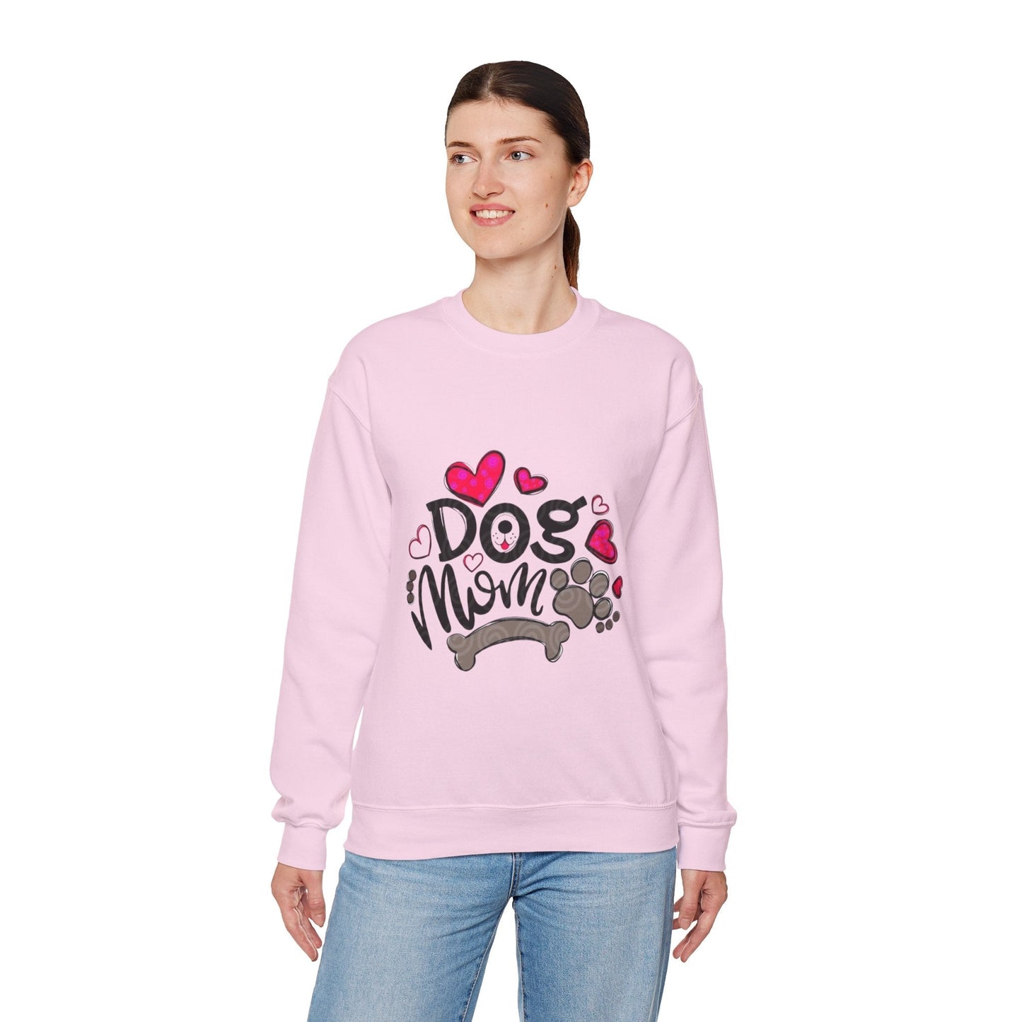Dog Mom Love Crewneck Sweatshirt - Cozy Gift for Pet Owners