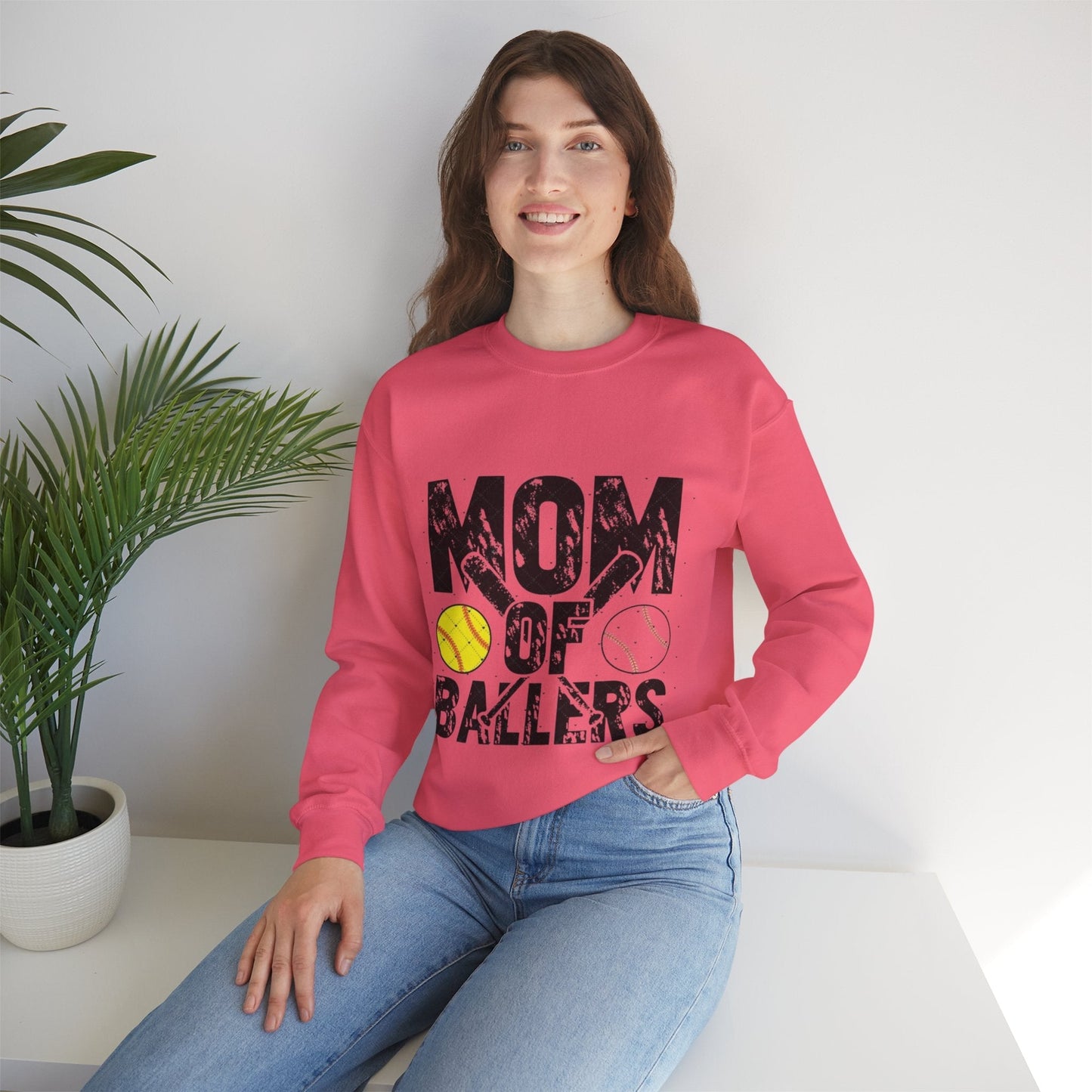 Mom of Ballers Crewneck Sweatshirt - Unisex Heavy Blend
