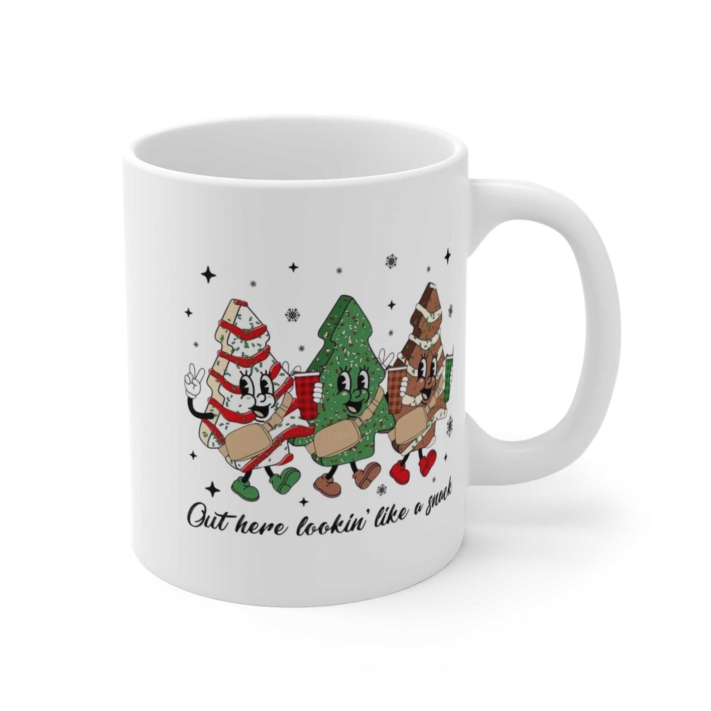 Out Here Looking Like a Snack Mugs, Merry Christmas Gift, Holiday Mug