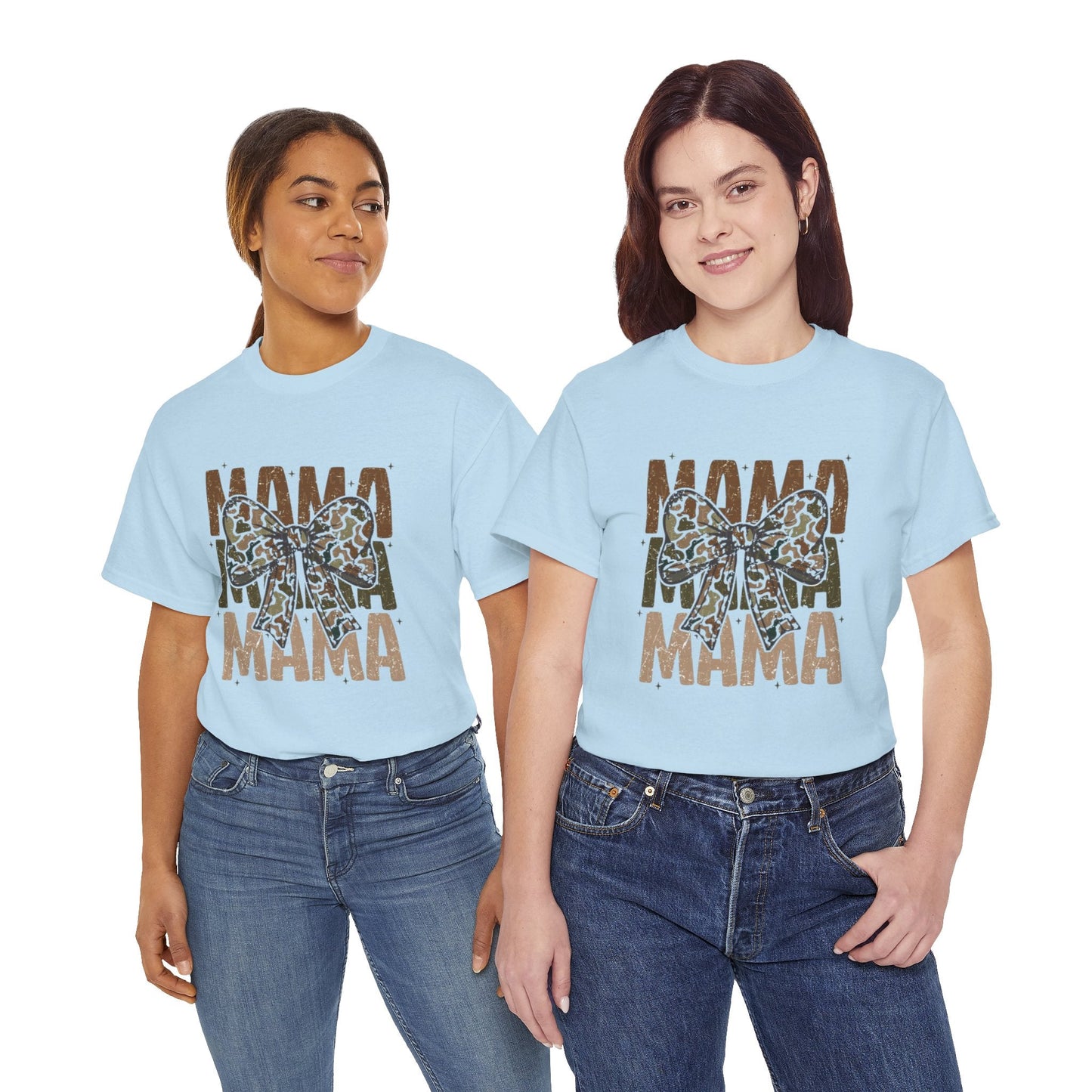 Mama Camo Bow Unisex Tee Unisex Heavy Cotton Tee, Gift for Mom