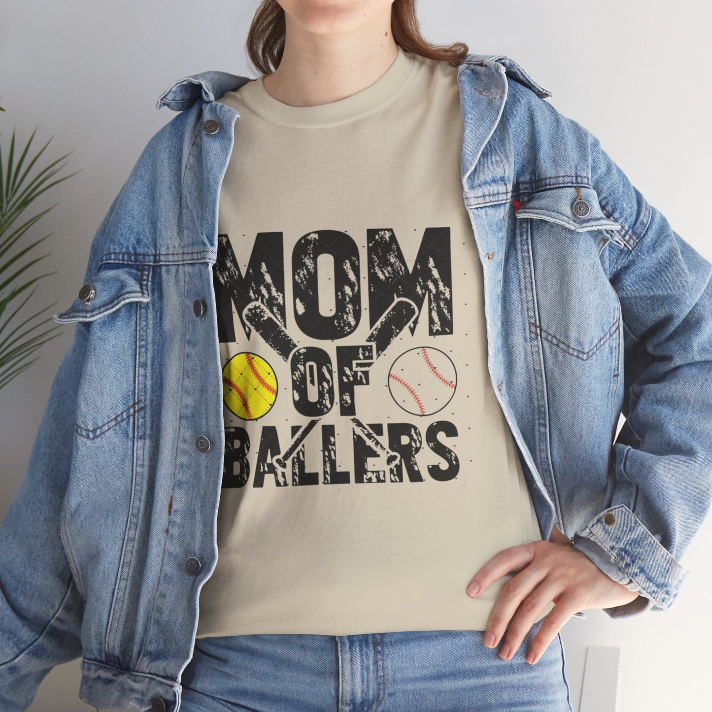 Mom of Ballers Unisex Heavy Cotton Tee - Perfect Gift for Sports Moms